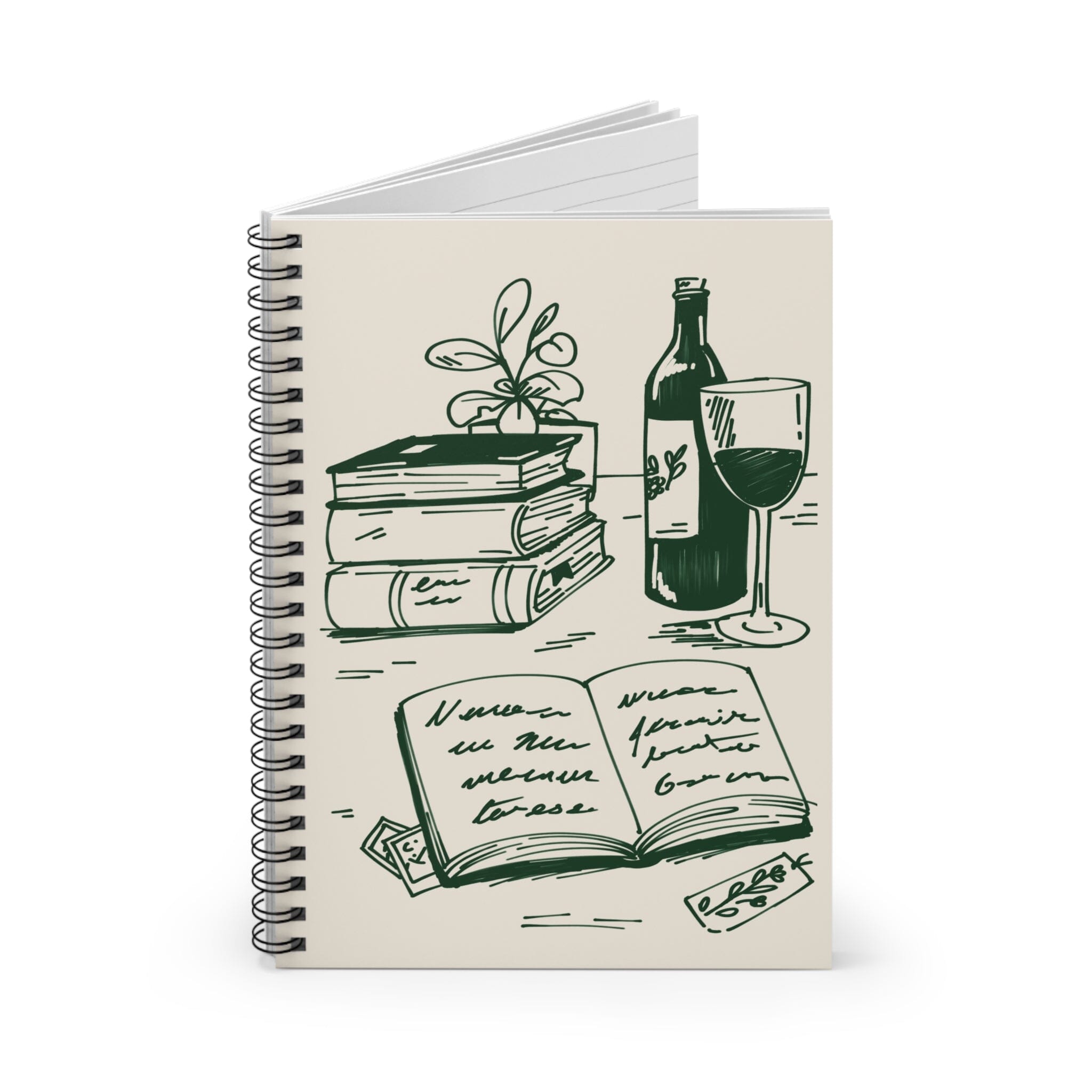 Cozy Hobby Vignette | Spiral Notebook - Ruled Line | Cozy Games & Hobbies Paper products Printify