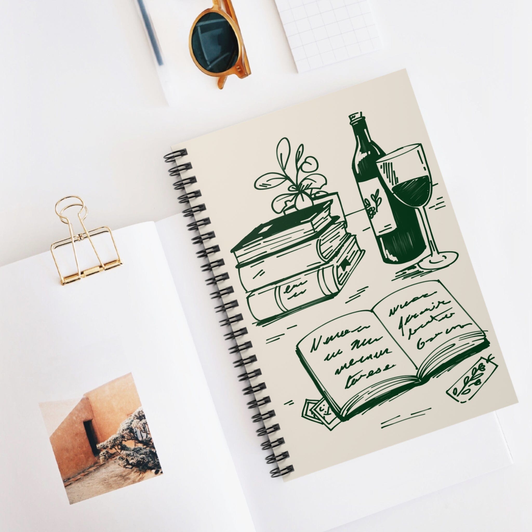 Cozy Hobby Vignette | Spiral Notebook - Ruled Line | Cozy Games & Hobbies Paper products Printify