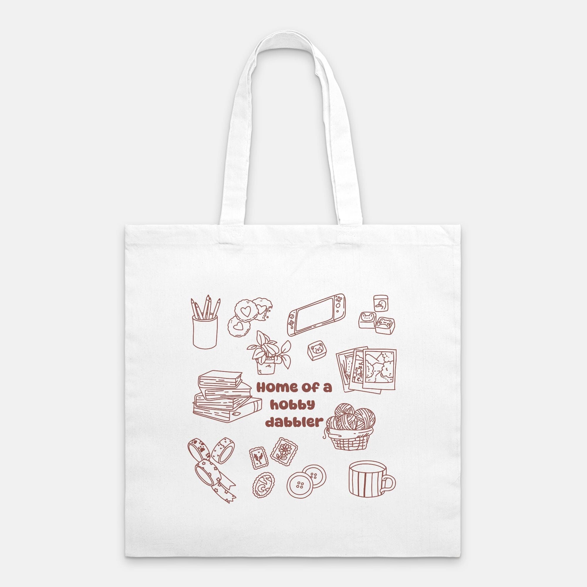Hobby Dabbler | Tote Bag Lightweight | Cozy Games & Hobbies Tote Bags Threads & Thistles Inventory White