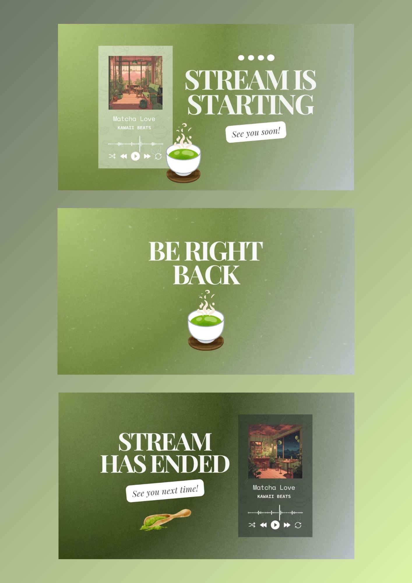 Matcha Animated Scenes | Streaming Components Threads & Thistles Inventory