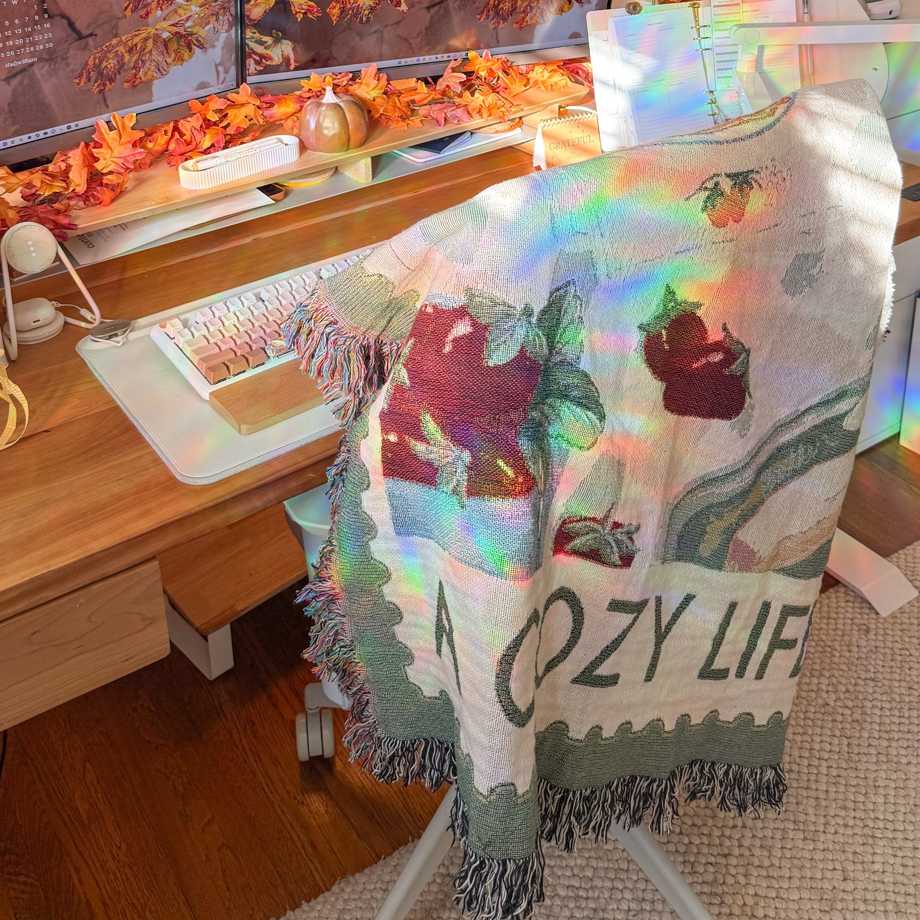 A Cozy Life | Woven Blanket | Cozy Games & Hobbies Home Decor Printify