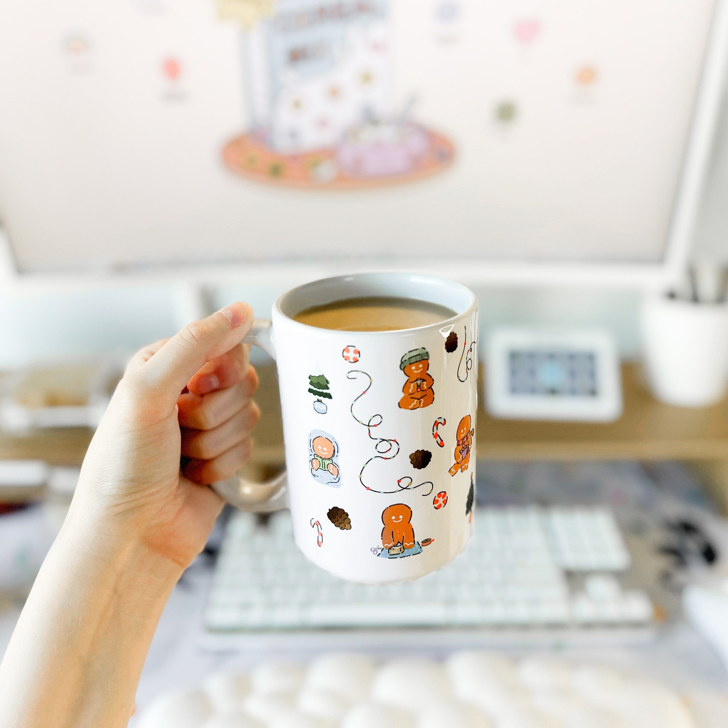 Cozy Christmas Gingerbread | Mug Deluxe 15oz. | Cozy Gamer Christmas Mugs Threads & Thistles Inventory