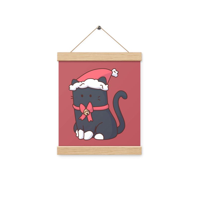 Christmas Tuxedo Kitty | Poster with hangers | TTI Stream Christmas Threads & Thistles Inventory