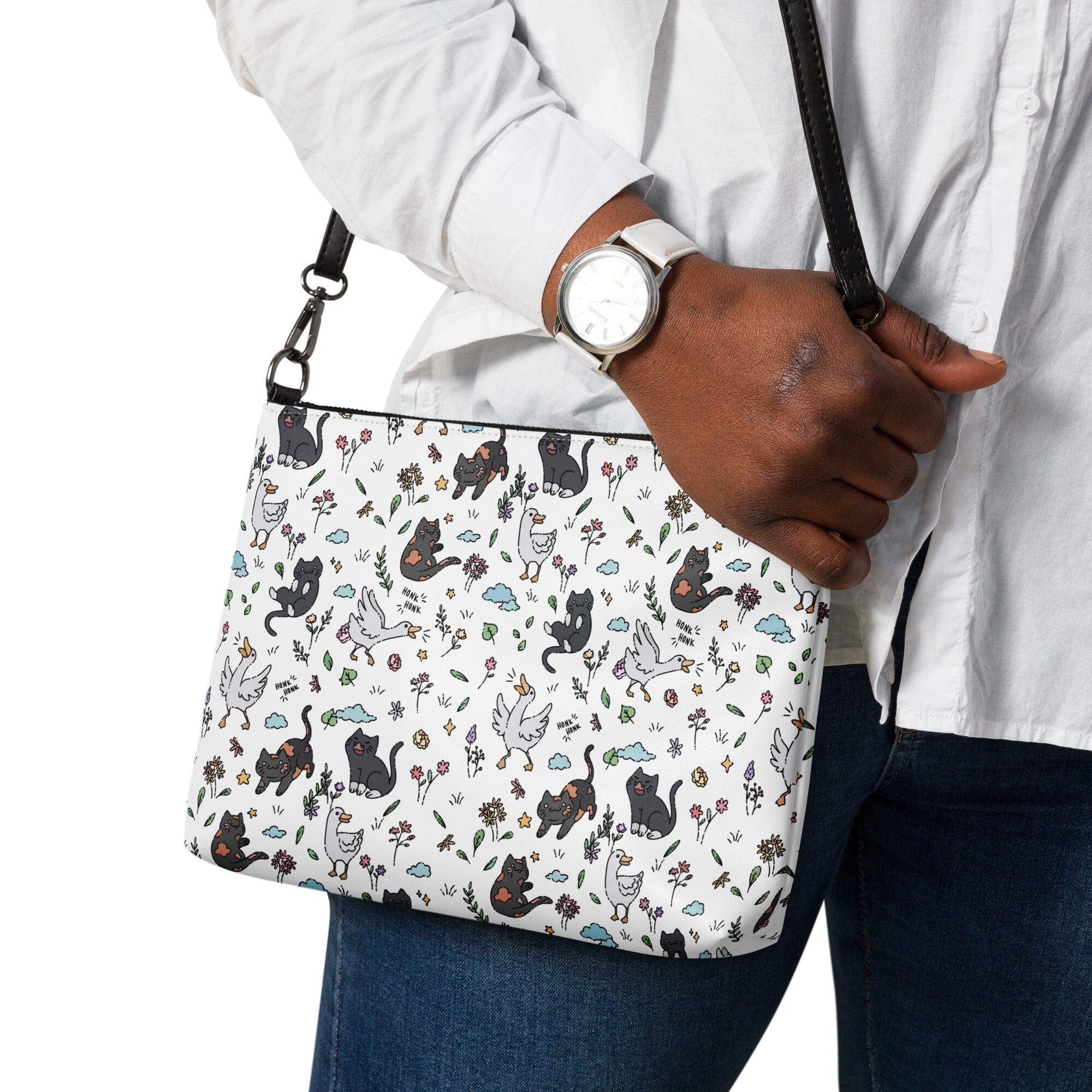 Goose & Kitties| Crossbody bag | TTI Stream Threads & Thistles Inventory