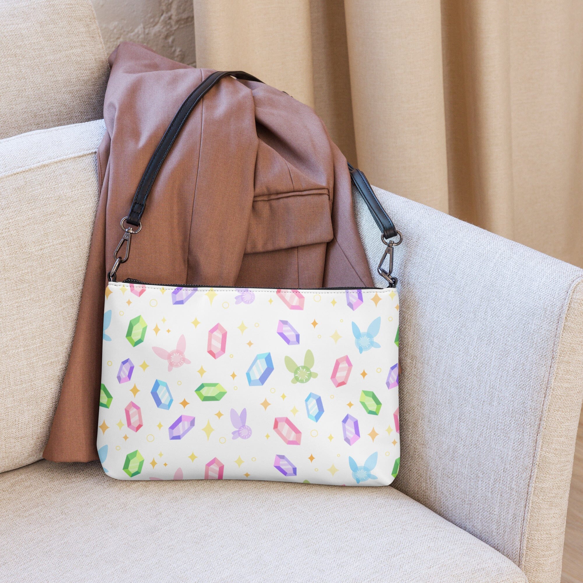 Navi Fairies and Rupees | Crossbody bag | Titty Tea Zelda Threads & Thistles Inventory