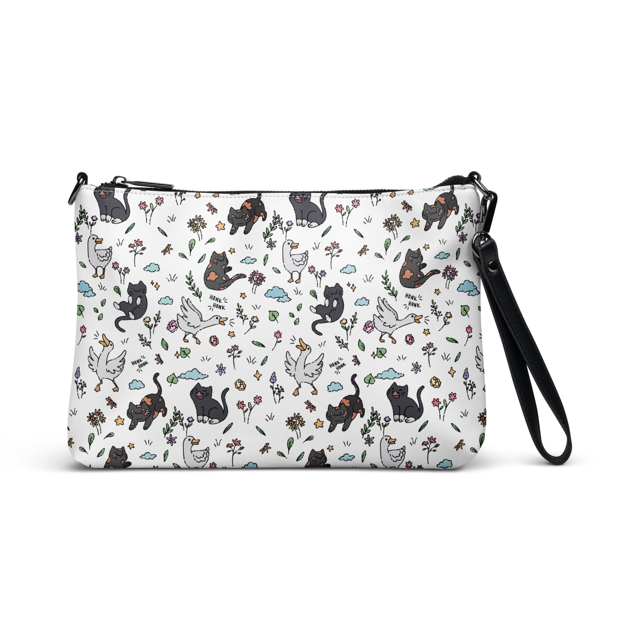 Goose & Kitties| Crossbody bag | TTI Stream Threads & Thistles Inventory White