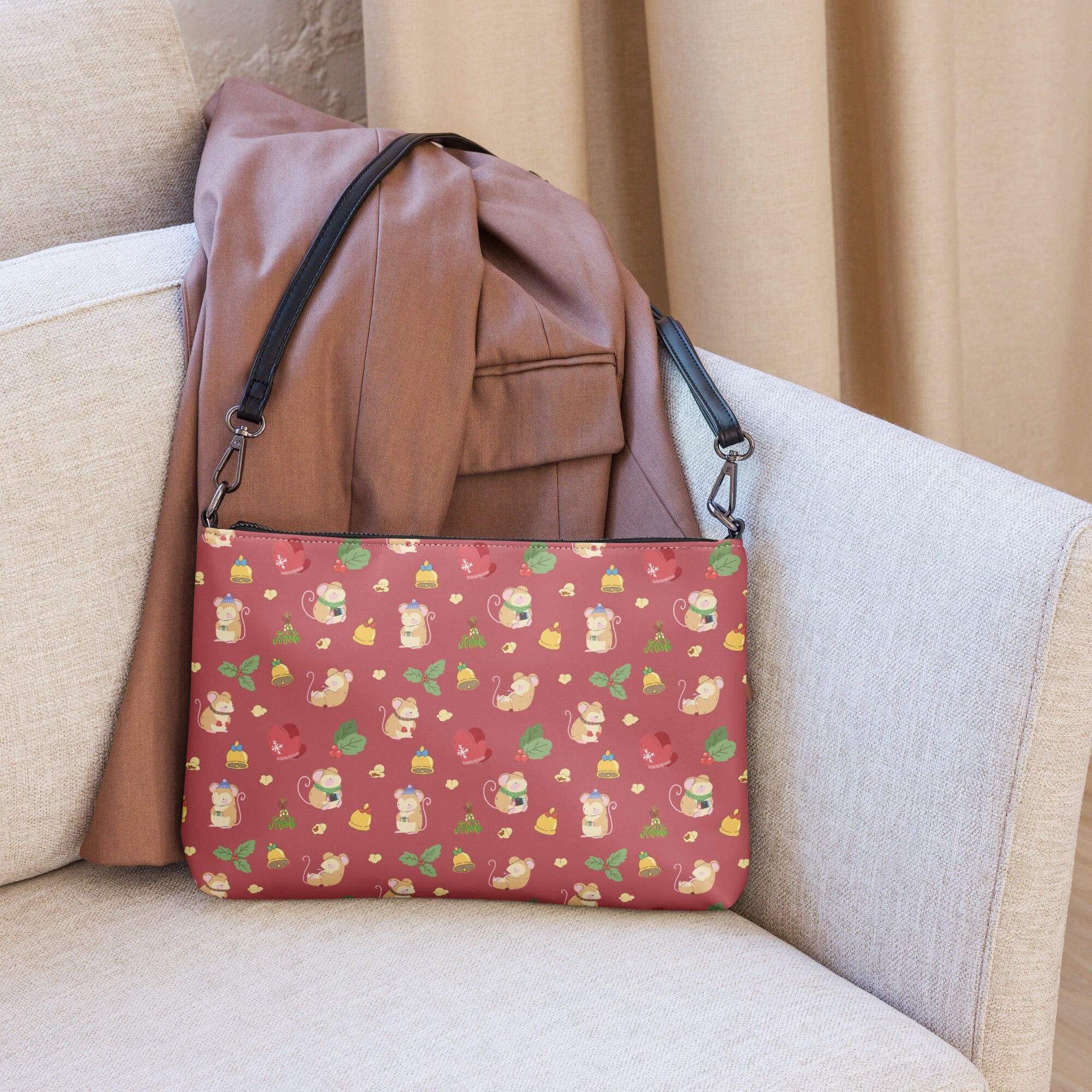 Cozy Christmas Mouse | Crossbody bag | Cozy Gamer Threads & Thistles Inventory