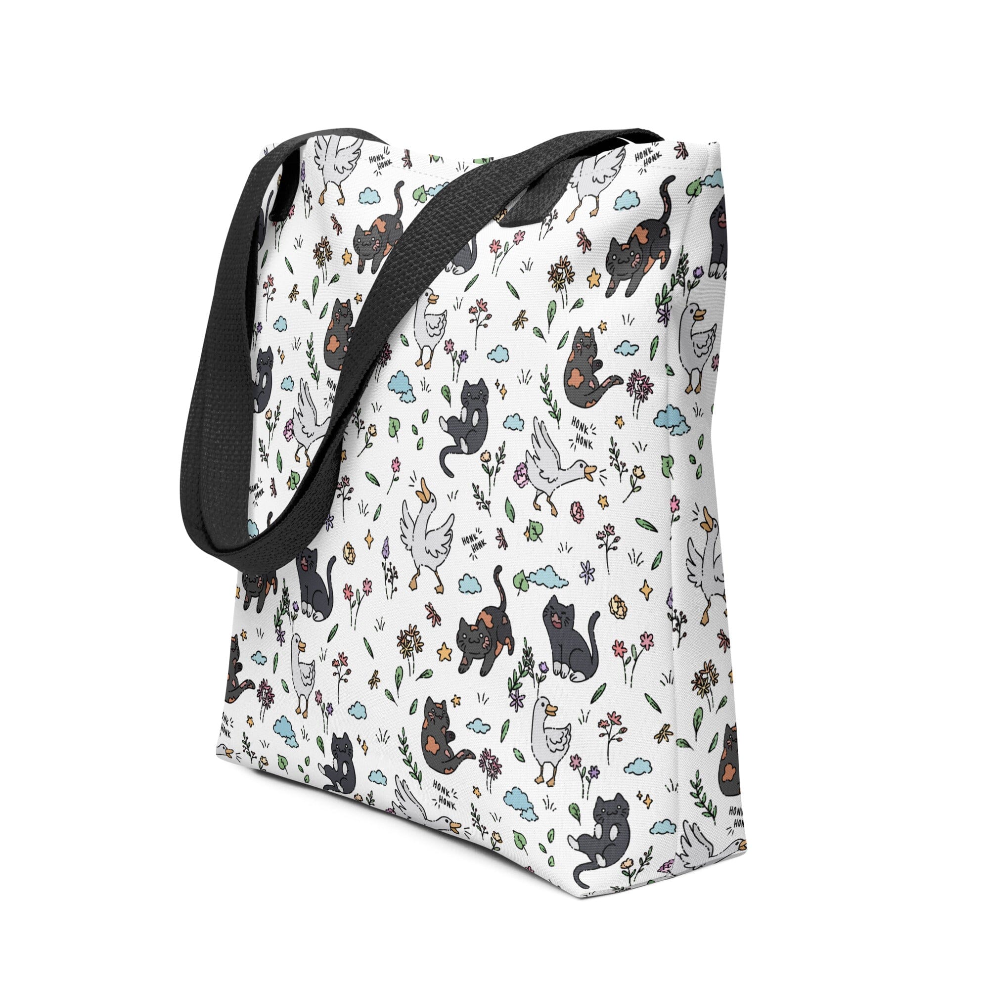 Goose & Kitties | Tote bag | TTI Stream Threads & Thistles Inventory Black