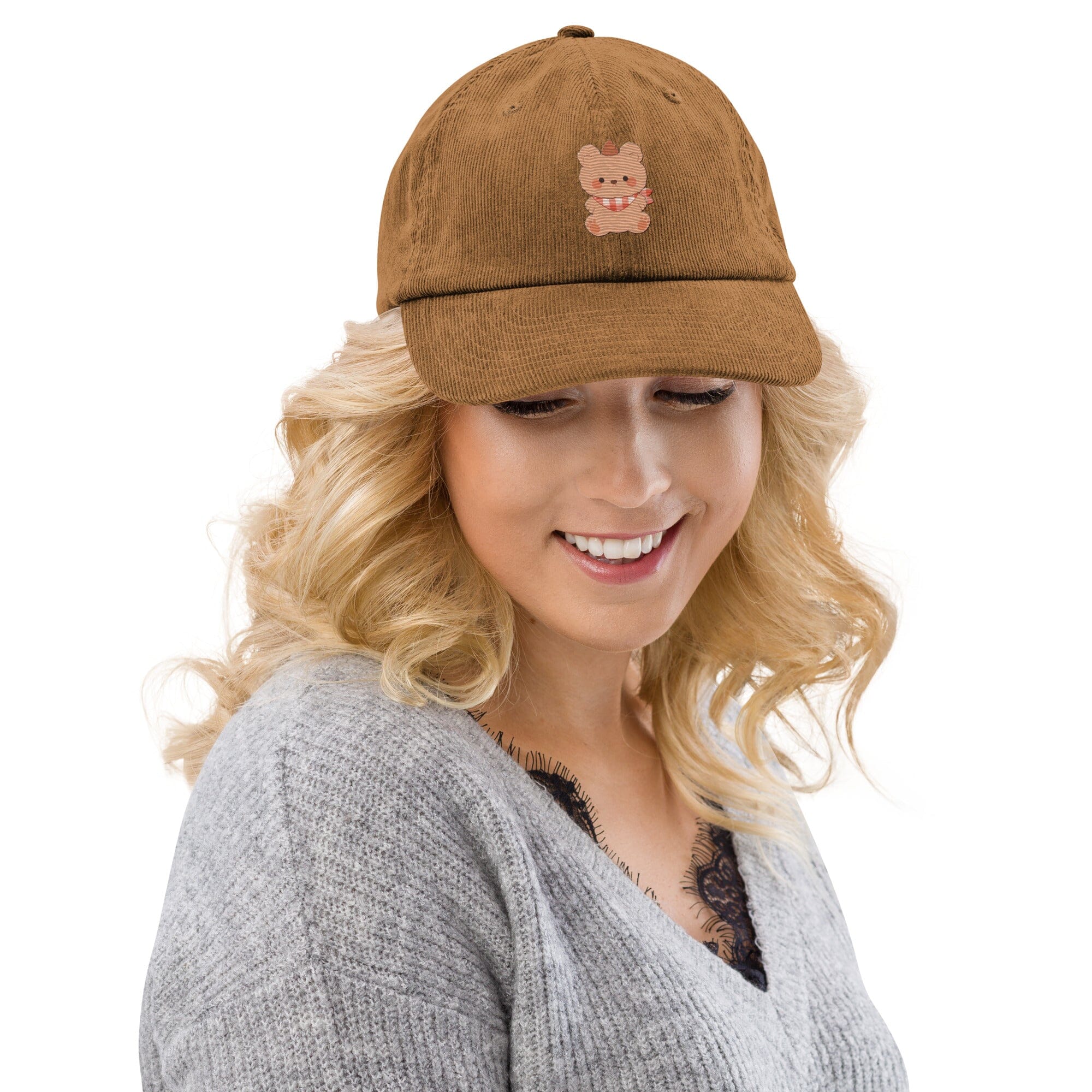 Overstimulated Bear | Corduroy hat | Cozy Games & Hobbies Threads & Thistles Inventory