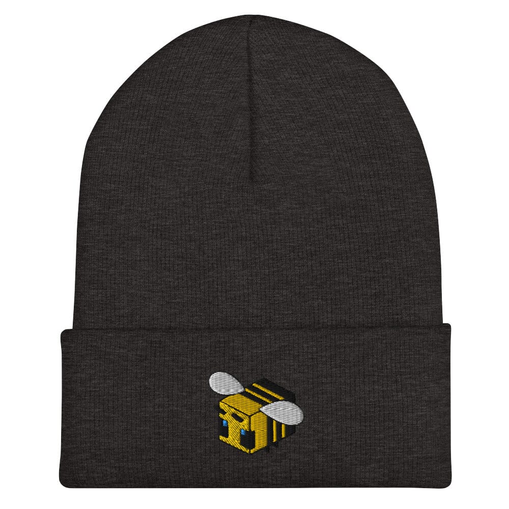 Minecraft Bee | Cuffed Beanie | Minecraft Beanies Threads and Thistles Inventory Dark Grey 