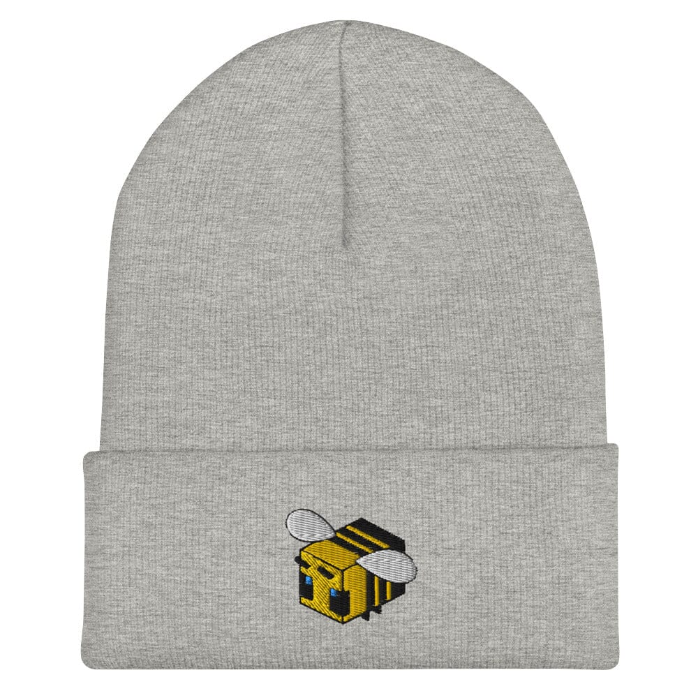 Minecraft Bee | Cuffed Beanie | Minecraft Beanies Threads and Thistles Inventory Heather Grey 