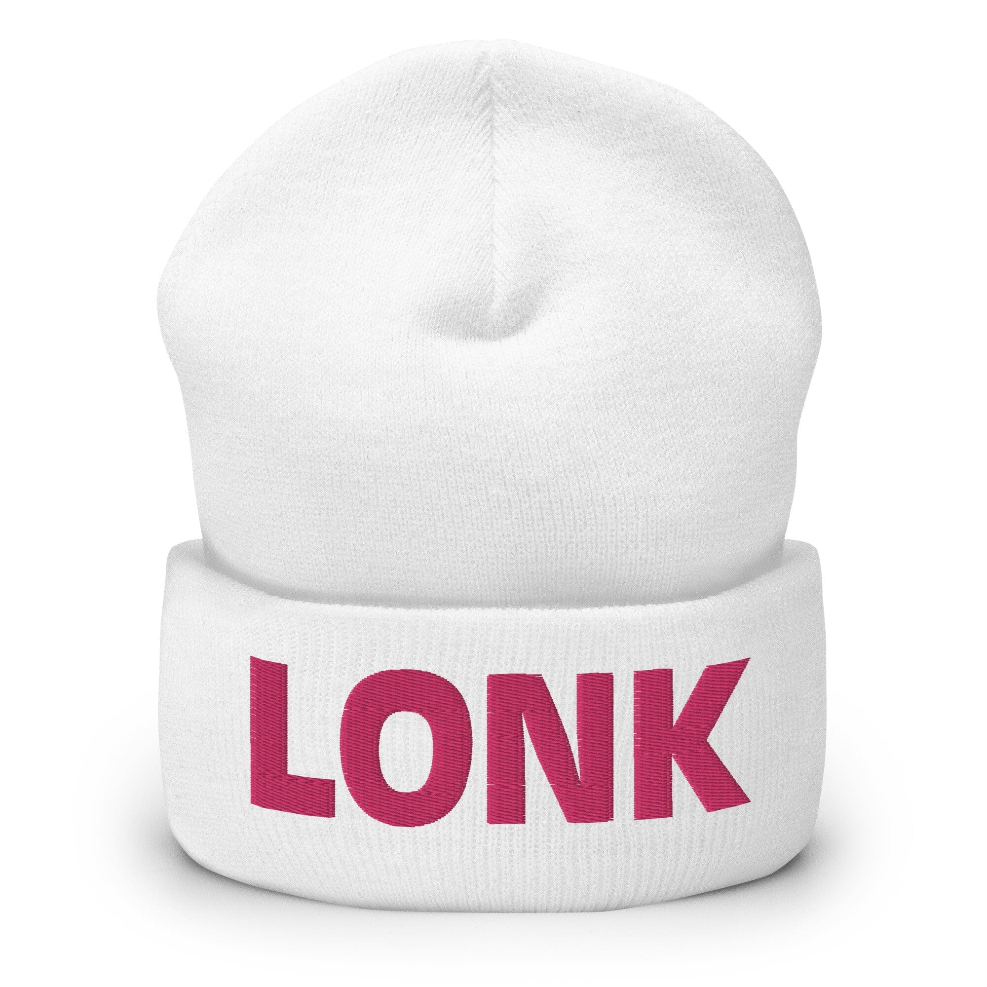 LONK | Embroidered Cuffed Beanie | Titty Tea Zelda Threads & Thistles Inventory White