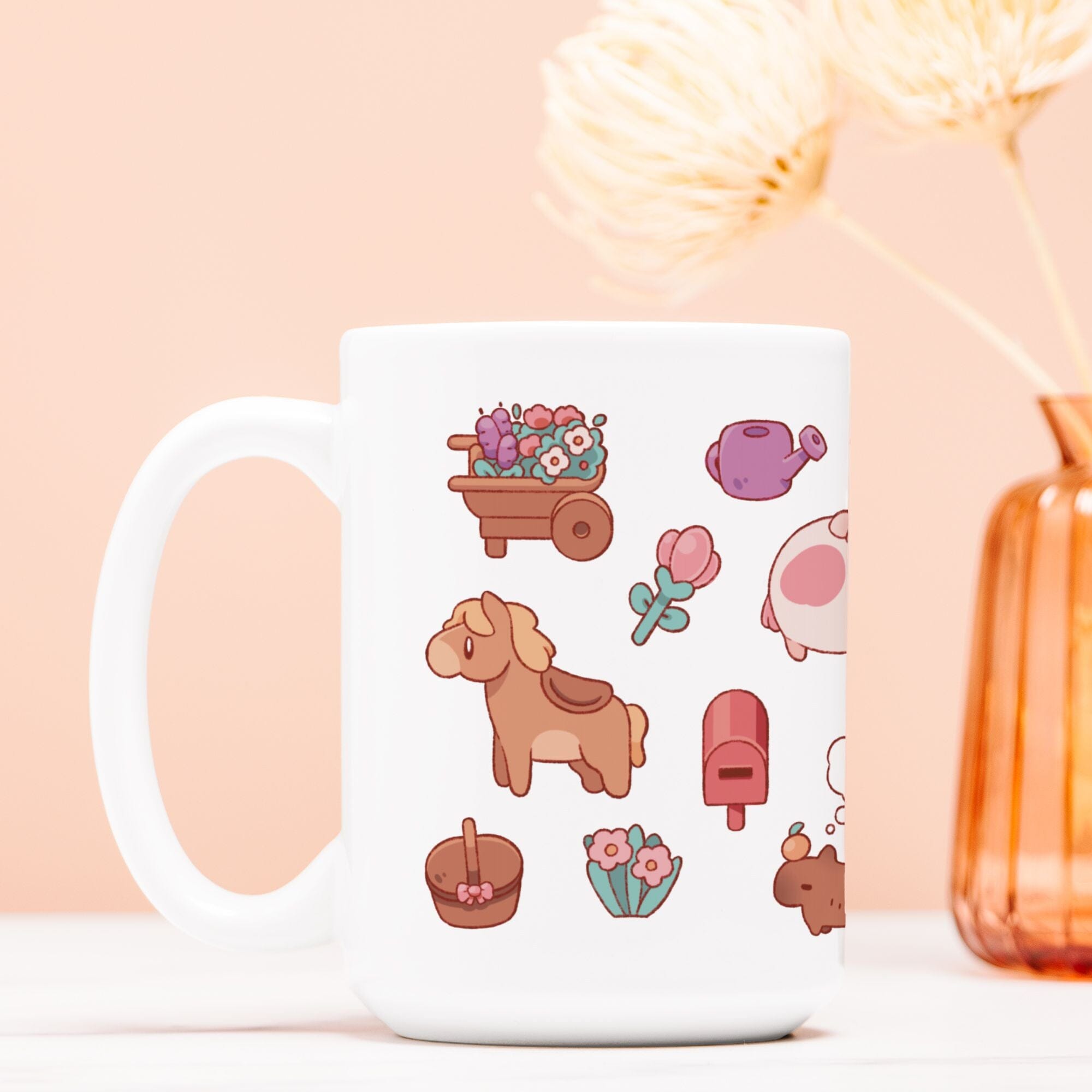 Fields of Mistria Pattern | Ceramic Mug 15oz. | Cozy Games Mugs Threads & Thistles Inventory