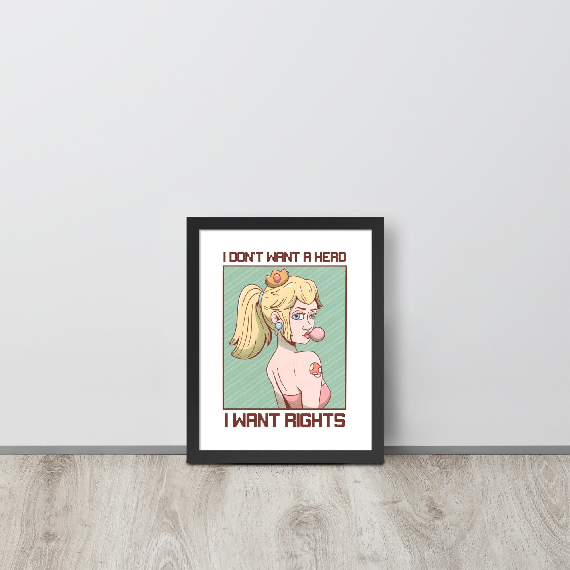 I Want Rights | Framed poster | Feminist Gamer Threads & Thistles Inventory Black 11″×14″