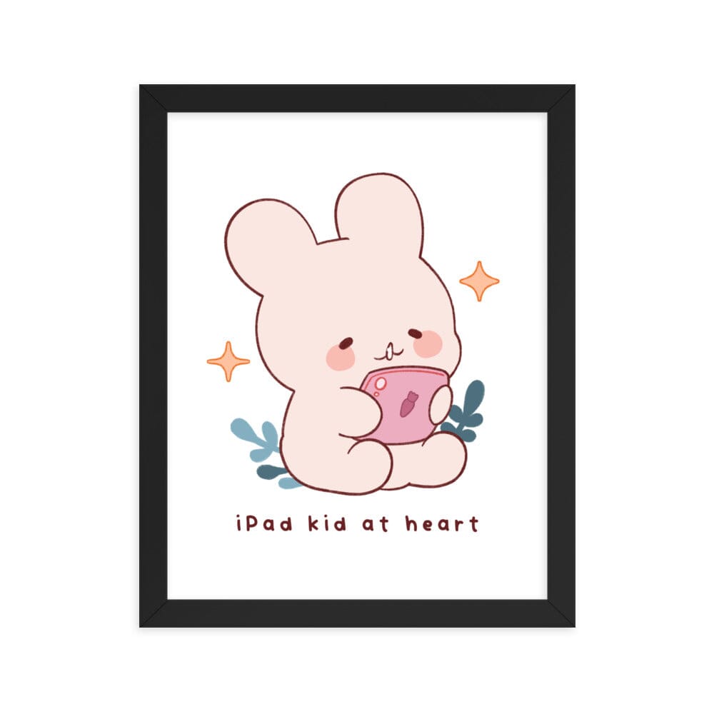 Ipad Kid at Heart | Framed poster | Cozy Games & Hobbies Threads & Thistles Inventory Black 11″×14″
