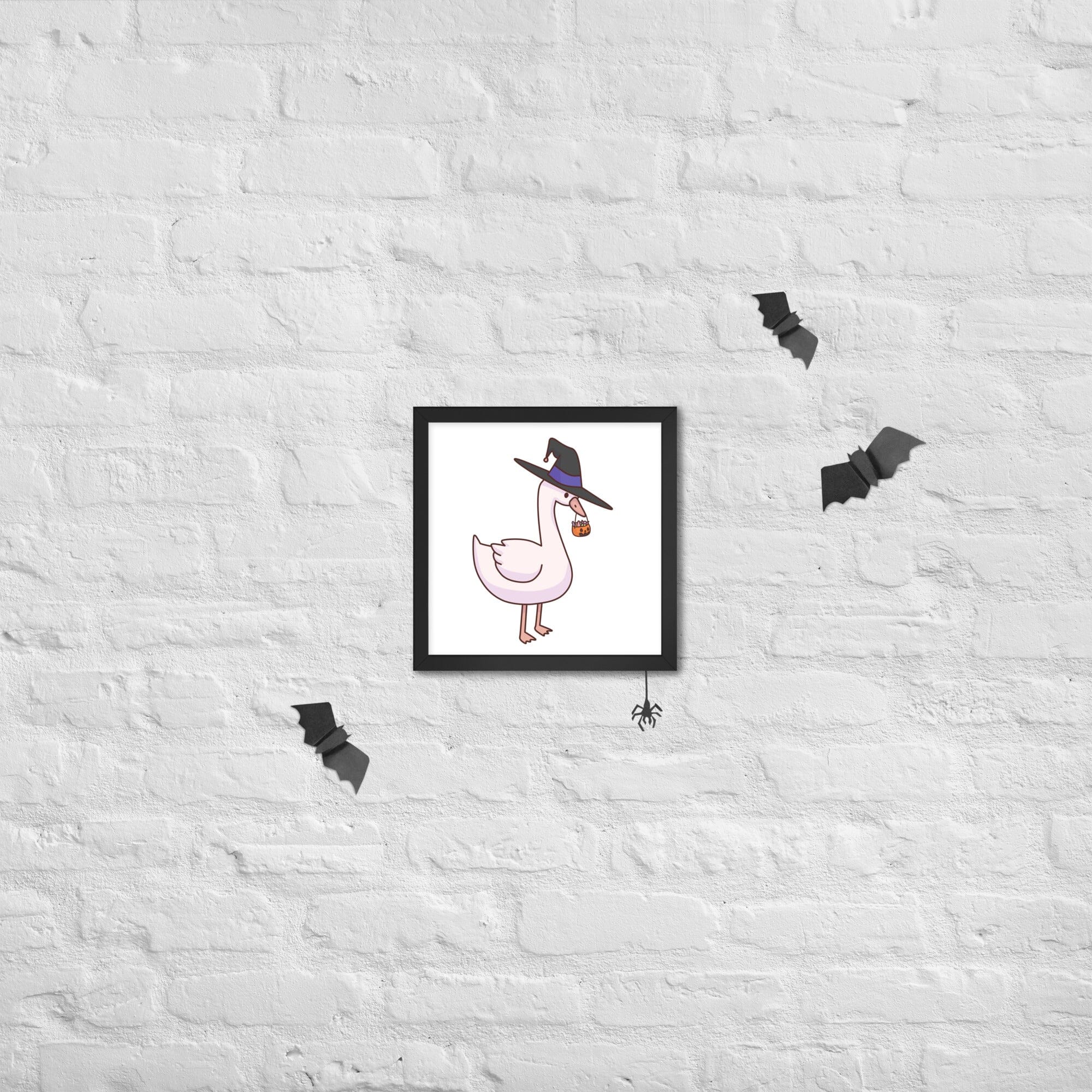 Halloween Goose | Framed poster | Fall TTI Stream Threads & Thistles Inventory Black 12″×12″