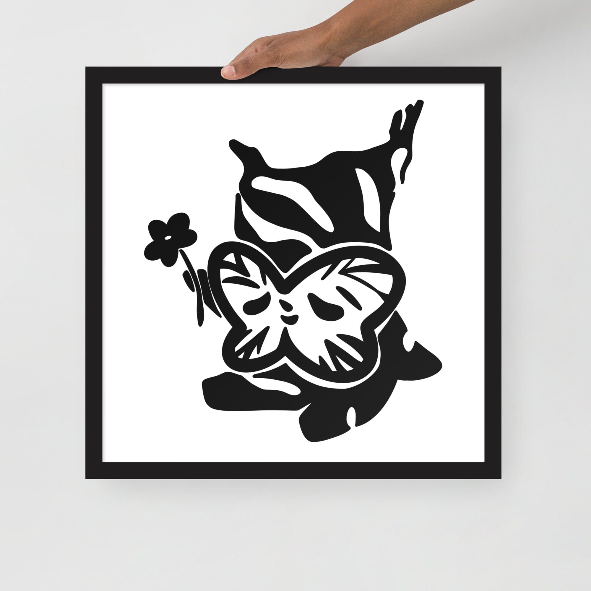 Flower Korok | Framed poster | The Legend of Zelda Threads & Thistles Inventory Black 18″×18″