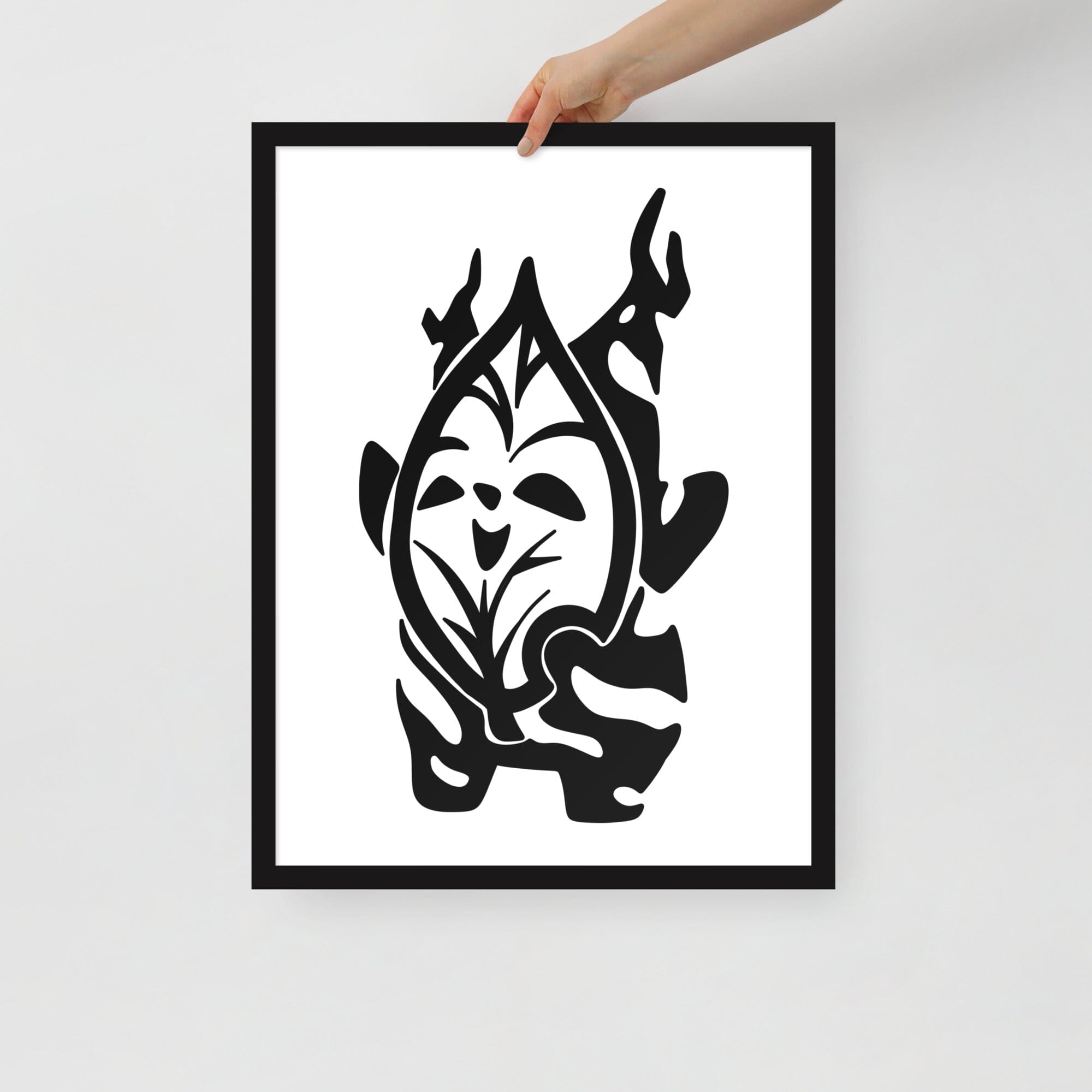 Happy Korok | Framed poster | The Legend of Zelda Threads & Thistles Inventory Black 18″×24″