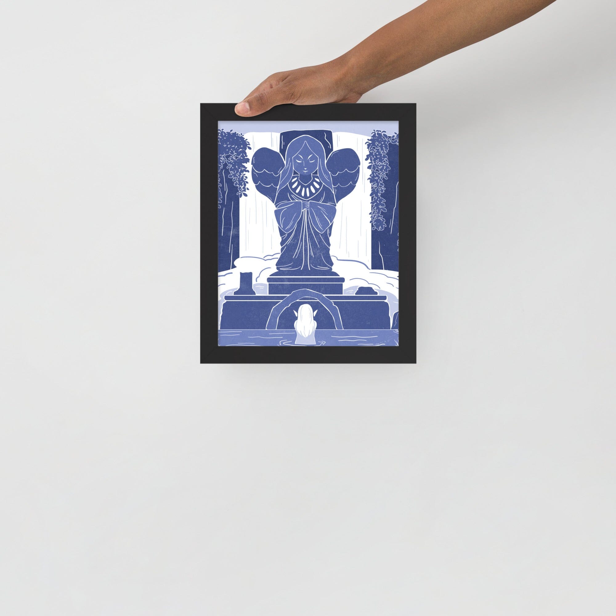 Goddess Hylia Statue | Framed poster | The Legend of Zelda Threads & Thistles Inventory Black 8″×10″