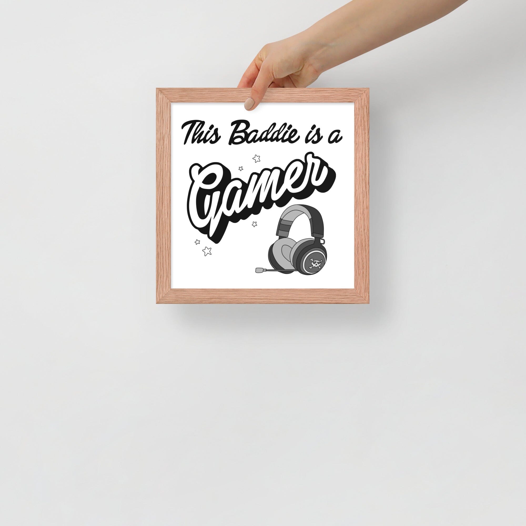 This Baddie is a Gamer (Punk) | Framed poster | Feminist Gamer Threads & Thistles Inventory Red Oak 10″×10″