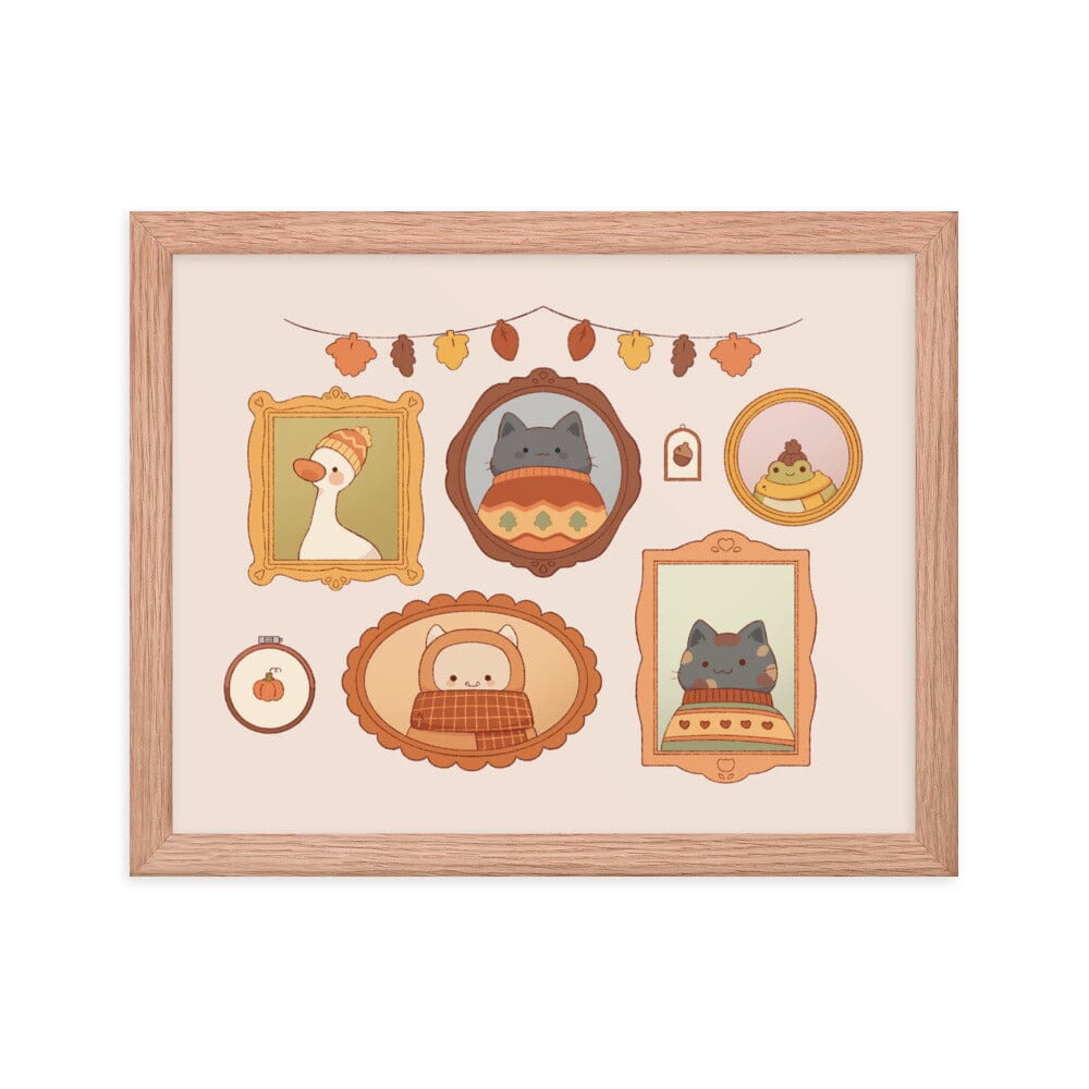 The Fall Goose Pond Friends | Framed poster | TTI Stream Threads & Thistles Inventory Red Oak 11″×14″