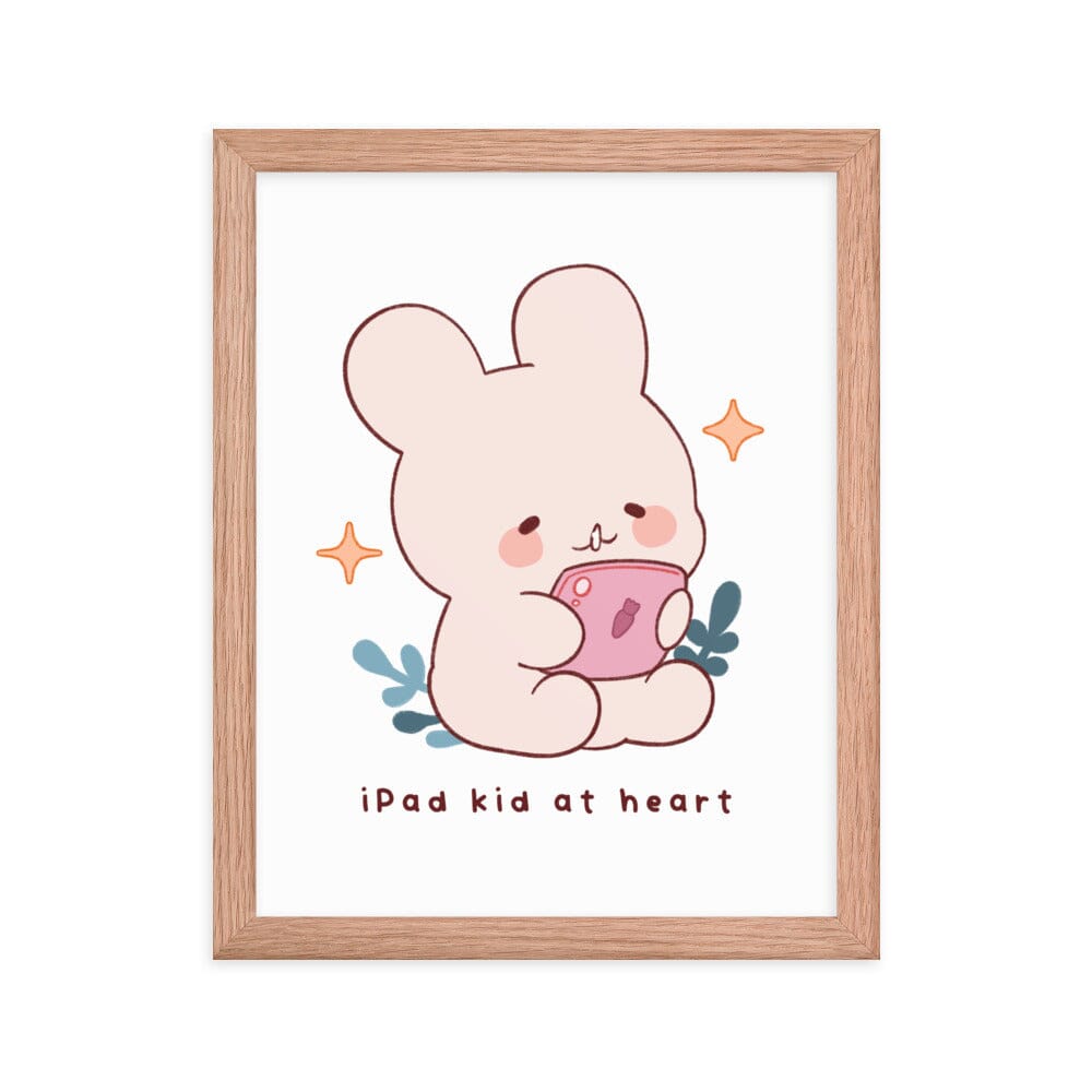 Ipad Kid at Heart | Framed poster | Cozy Games & Hobbies Threads & Thistles Inventory Red Oak 11″×14″