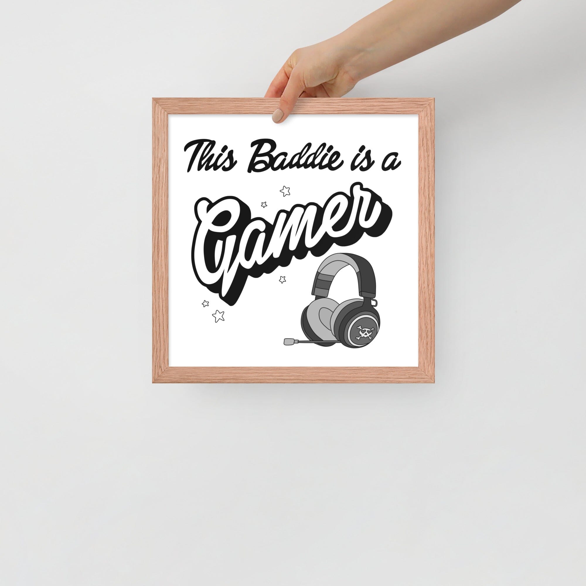 This Baddie is a Gamer (Punk) | Framed poster | Feminist Gamer Threads & Thistles Inventory Red Oak 12″×12″