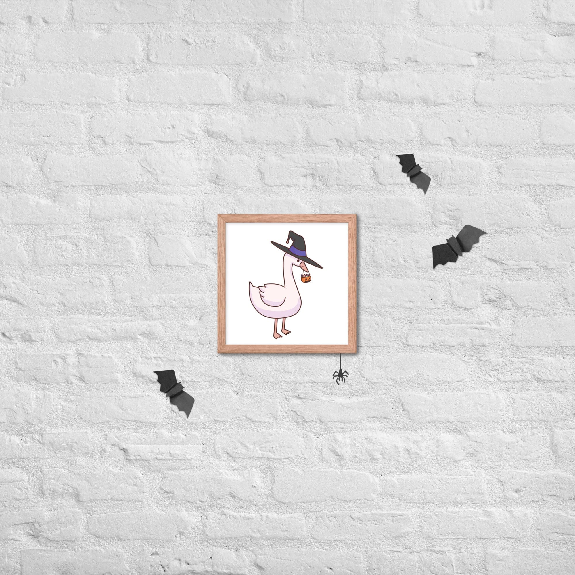 Halloween Goose | Framed poster | Fall TTI Stream Threads & Thistles Inventory Red Oak 12″×12″