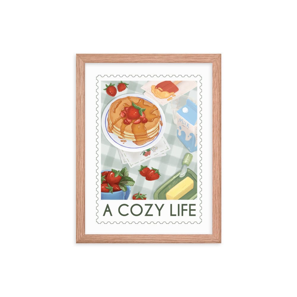 A Cozy Life | Framed poster | Cozy Games & Hobbies Threads & Thistles Inventory Red Oak 12″×16″