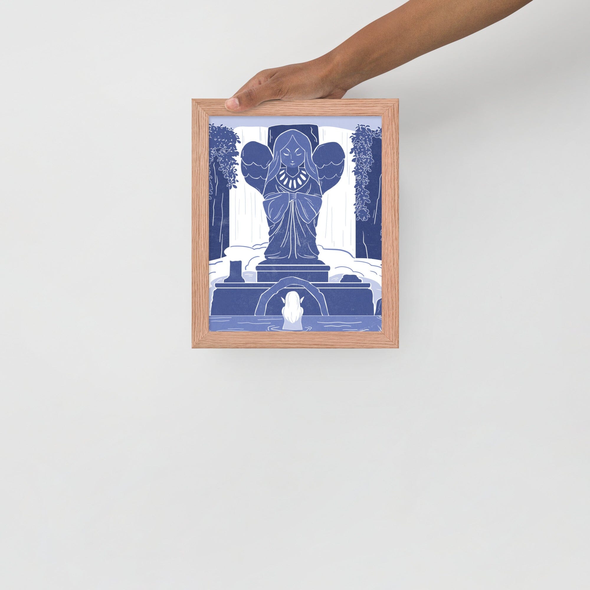 Goddess Hylia Statue | Framed poster | The Legend of Zelda Threads & Thistles Inventory Red Oak 8″×10″