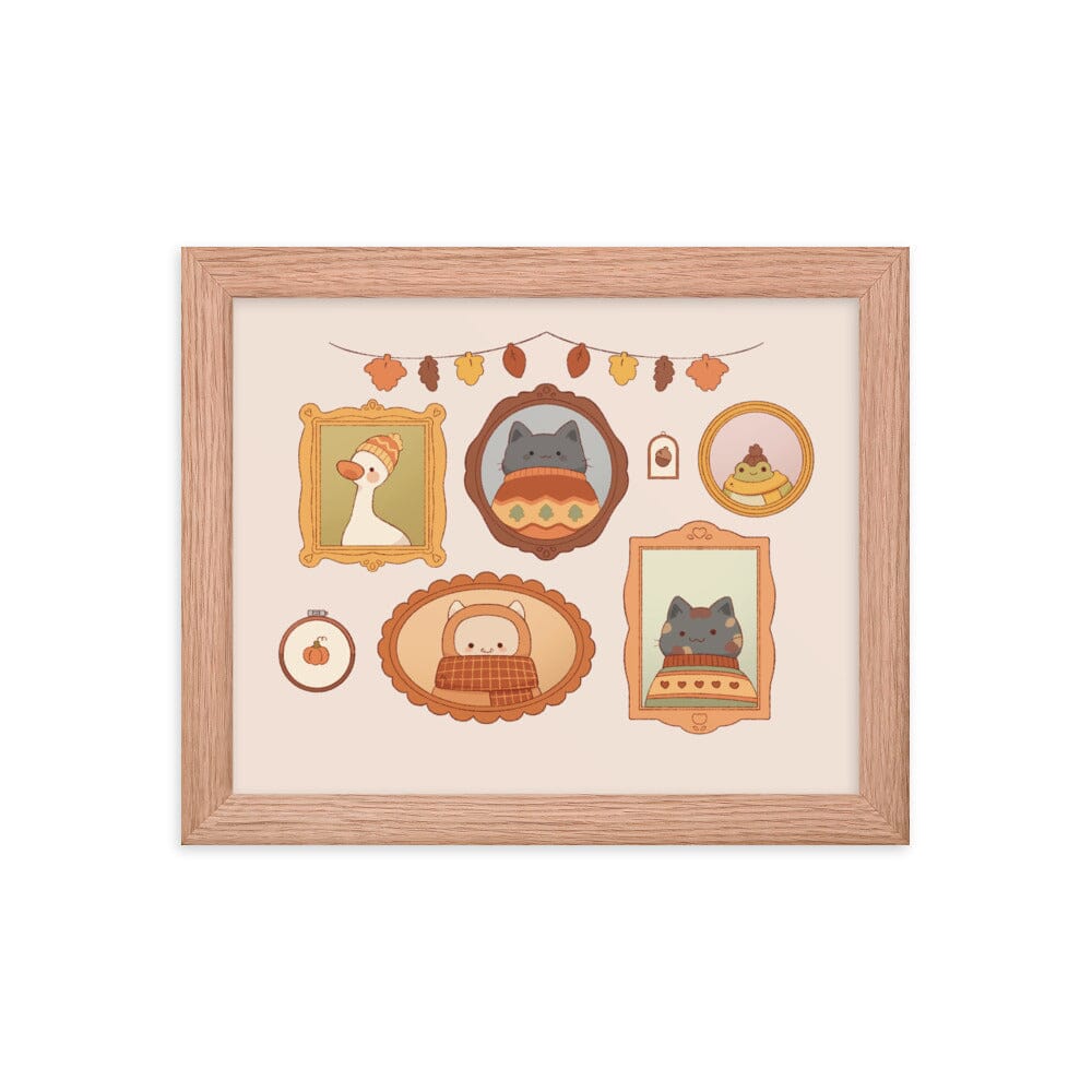 The Fall Goose Pond Friends | Framed poster | TTI Stream Threads & Thistles Inventory Red Oak 8″×10″