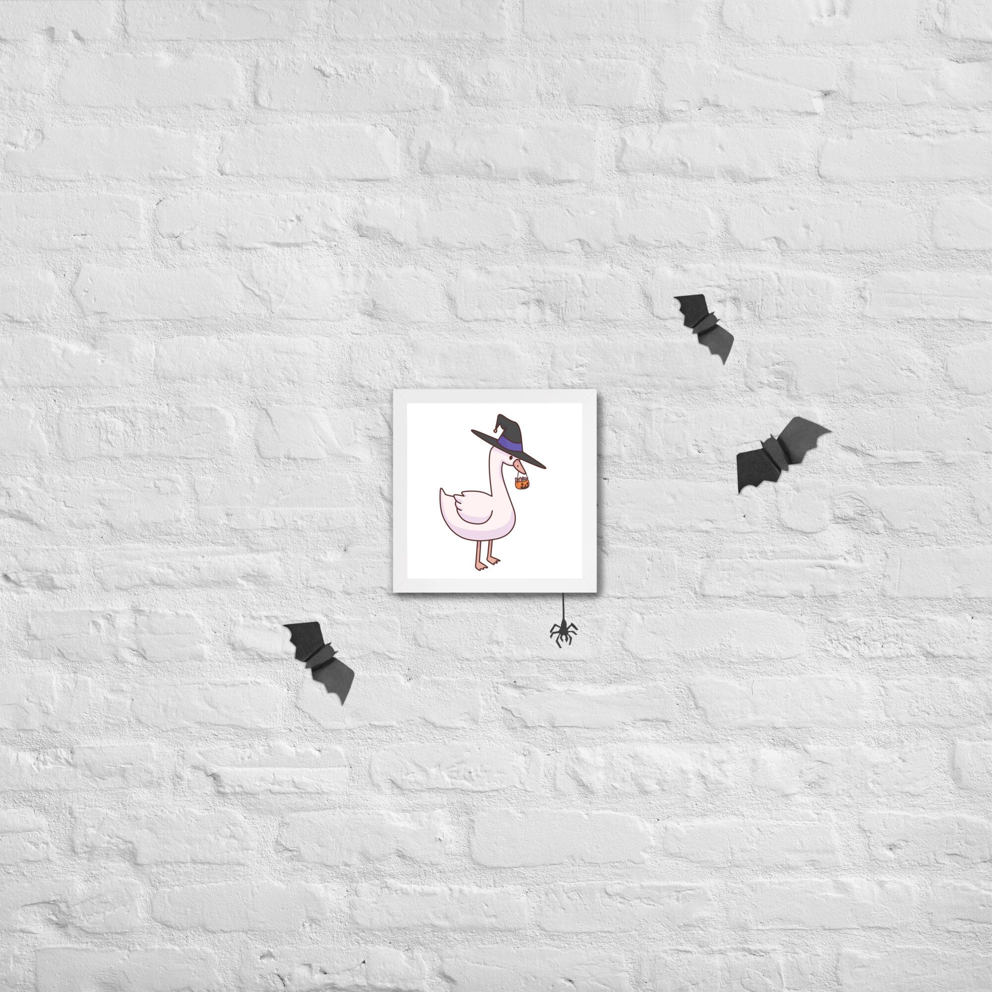 Halloween Goose | Framed poster | Fall TTI Stream Threads & Thistles Inventory White 10″×10″