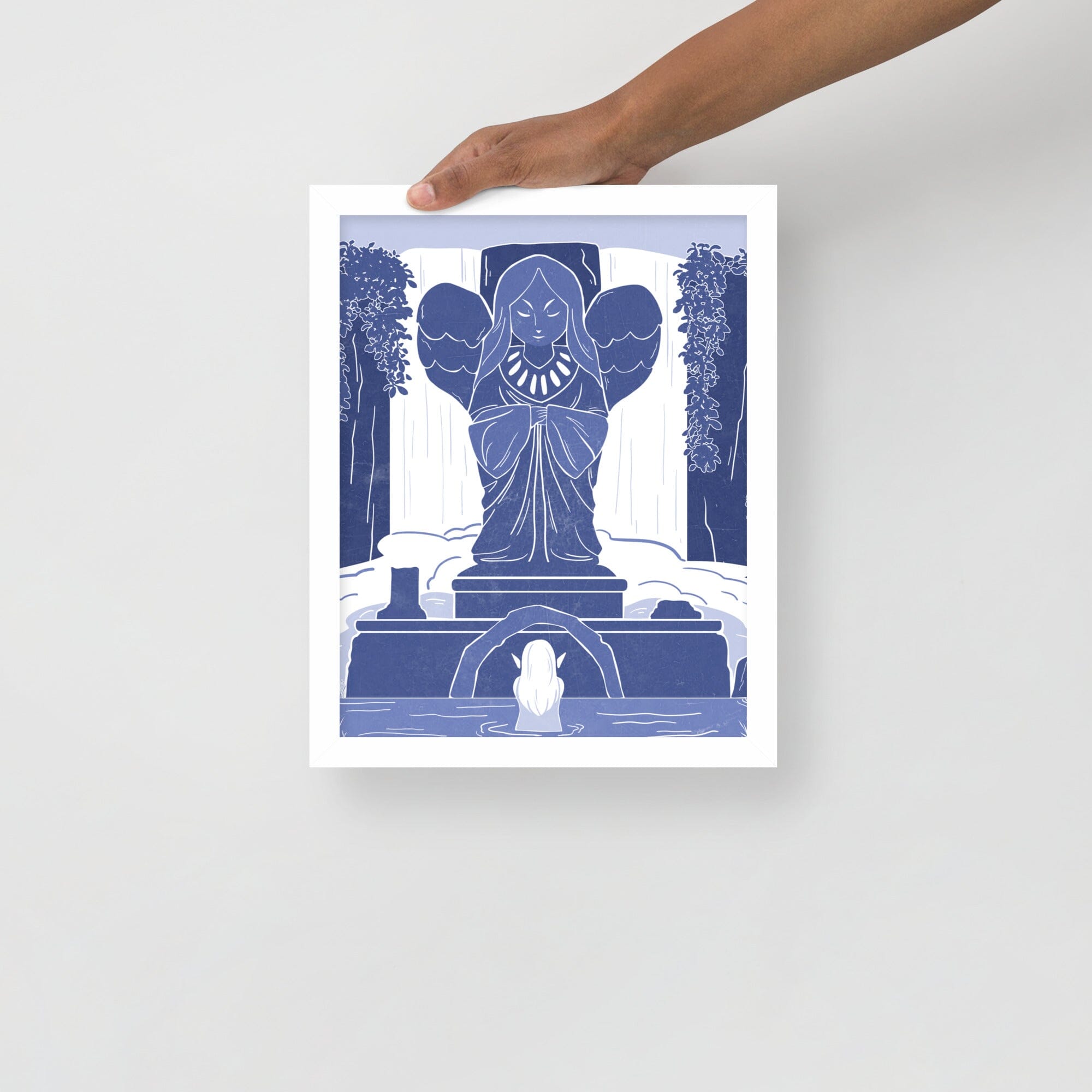 Goddess Hylia Statue | Framed poster | The Legend of Zelda Threads & Thistles Inventory White 11″×14″