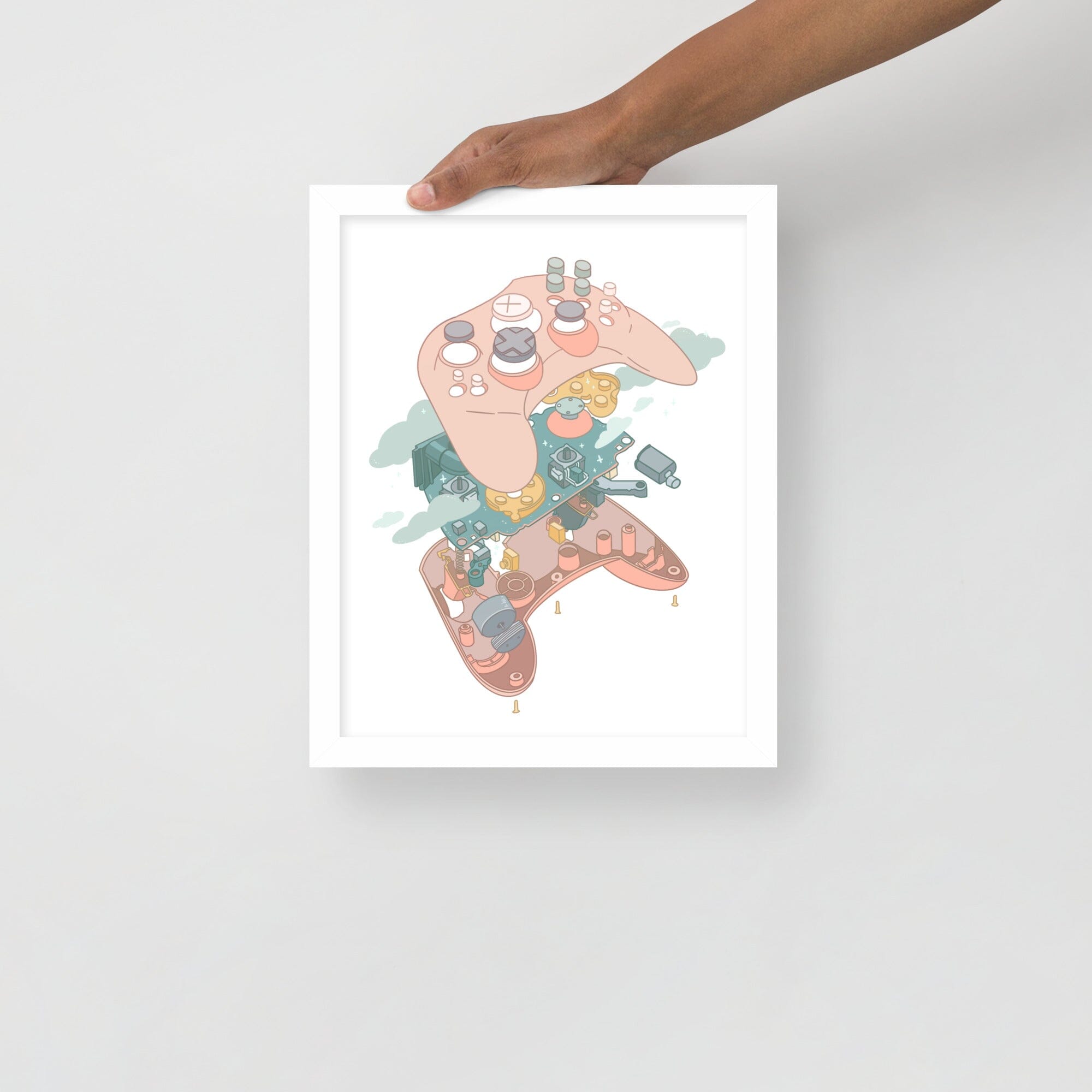 On The Inside (Deconstructed Controller) | Framed poster Threads & Thistles Inventory White 11″×14″