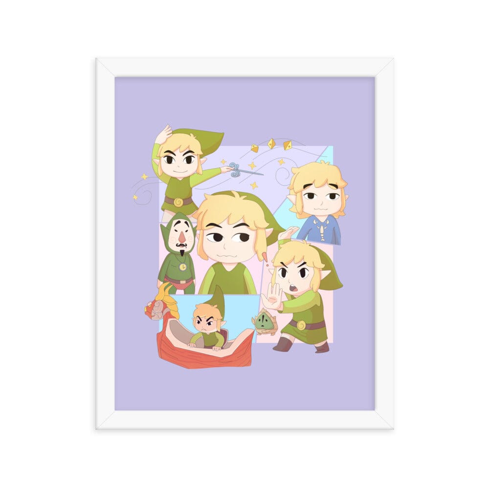 The Many Faces from Wind Waker | Framed poster | Titty Tea Zelda Threads & Thistles Inventory White 11″×14″