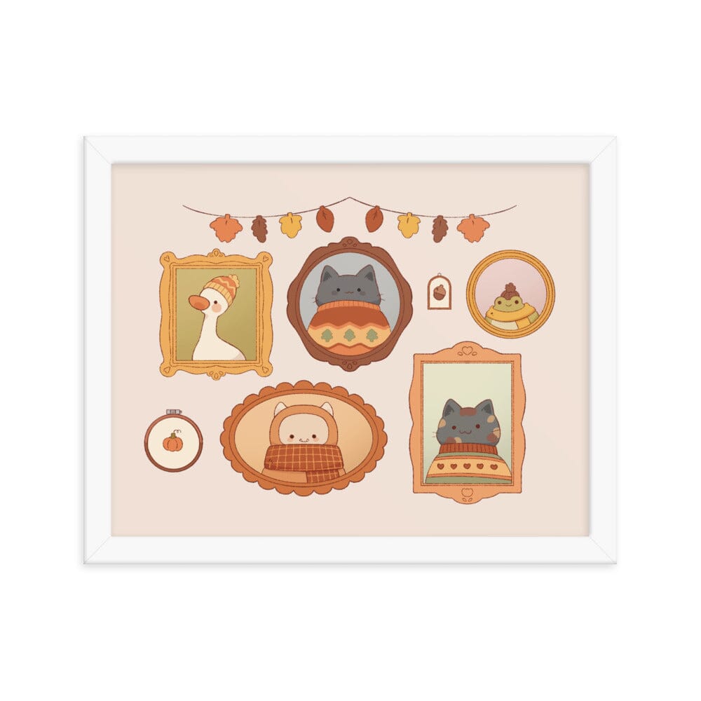 The Fall Goose Pond Friends | Framed poster | TTI Stream Threads & Thistles Inventory White 11″×14″