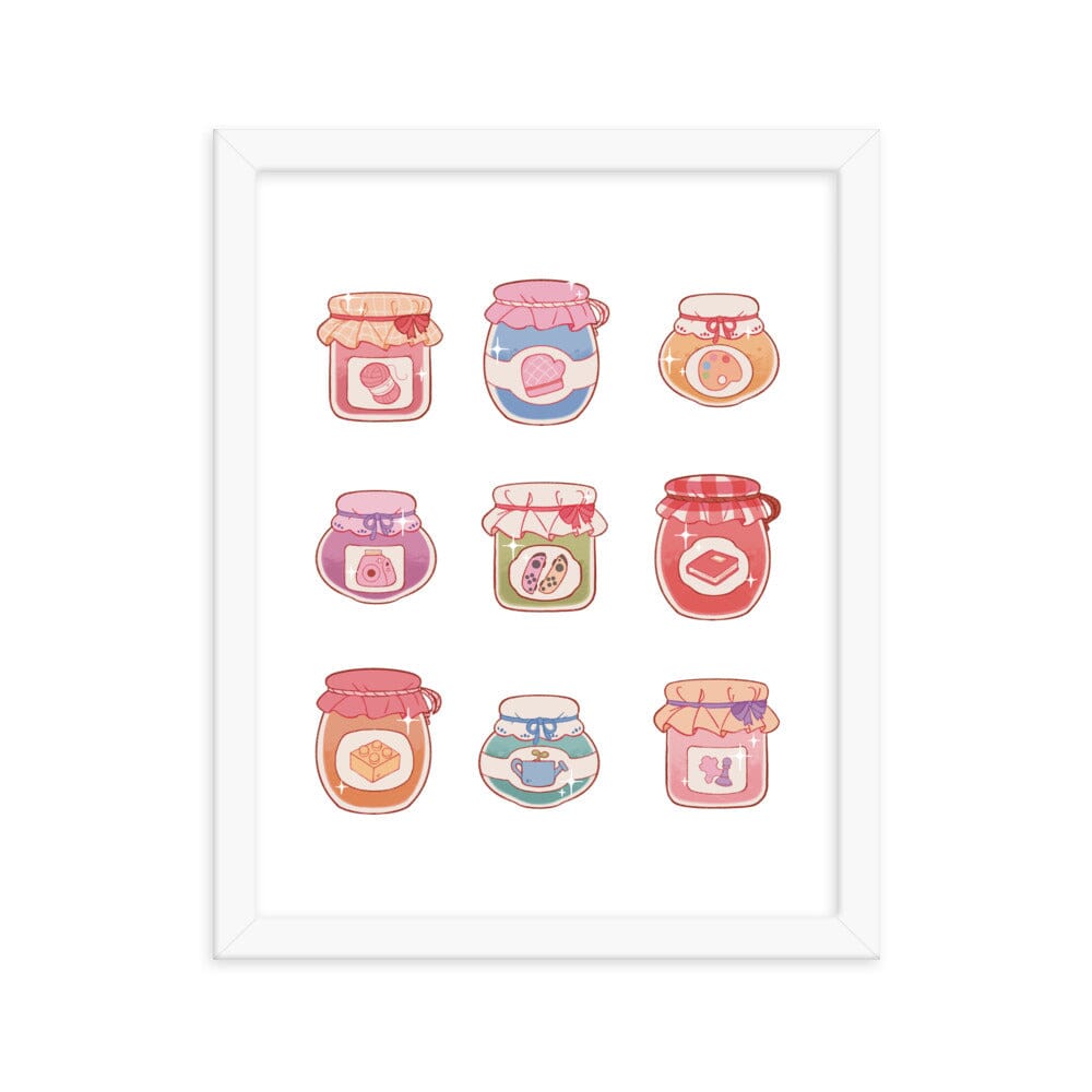Cozy Hobby Jams | Framed poster | Cozy Games & Hobbies Threads & Thistles Inventory White 11″×14″