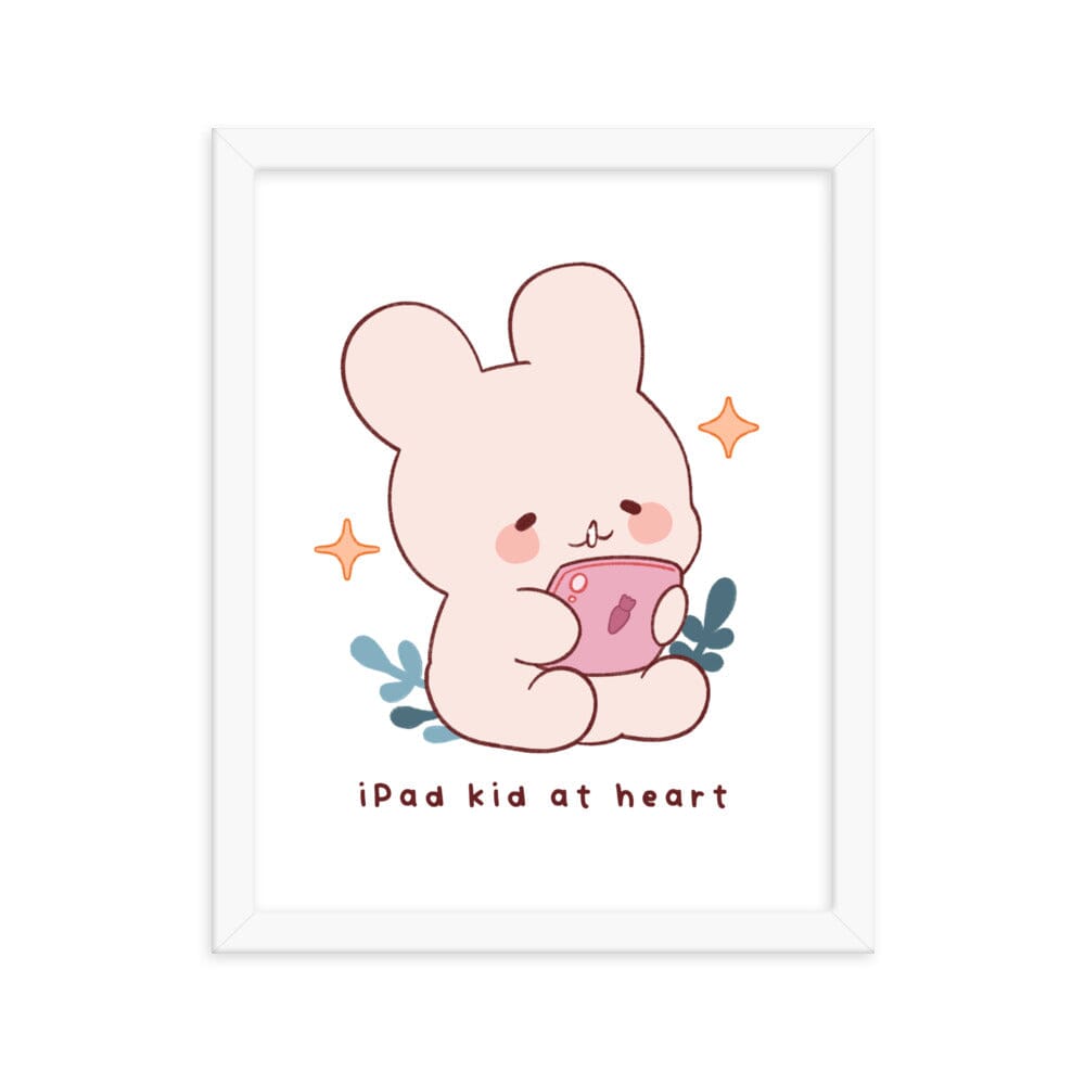 Ipad Kid at Heart | Framed poster | Cozy Games & Hobbies Threads & Thistles Inventory White 11″×14″