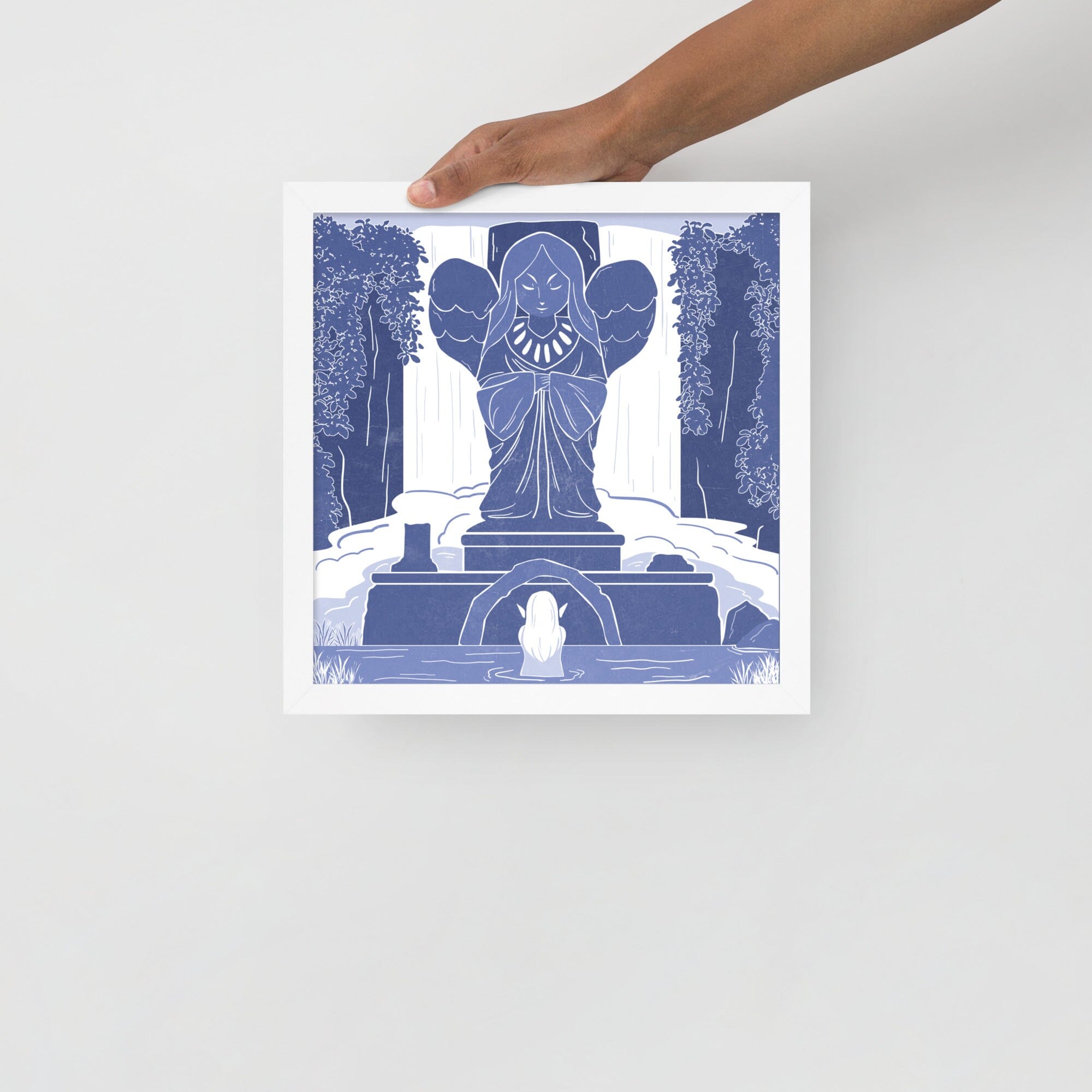 Goddess Hylia Statue | Framed poster | The Legend of Zelda Threads & Thistles Inventory White 12″×12″