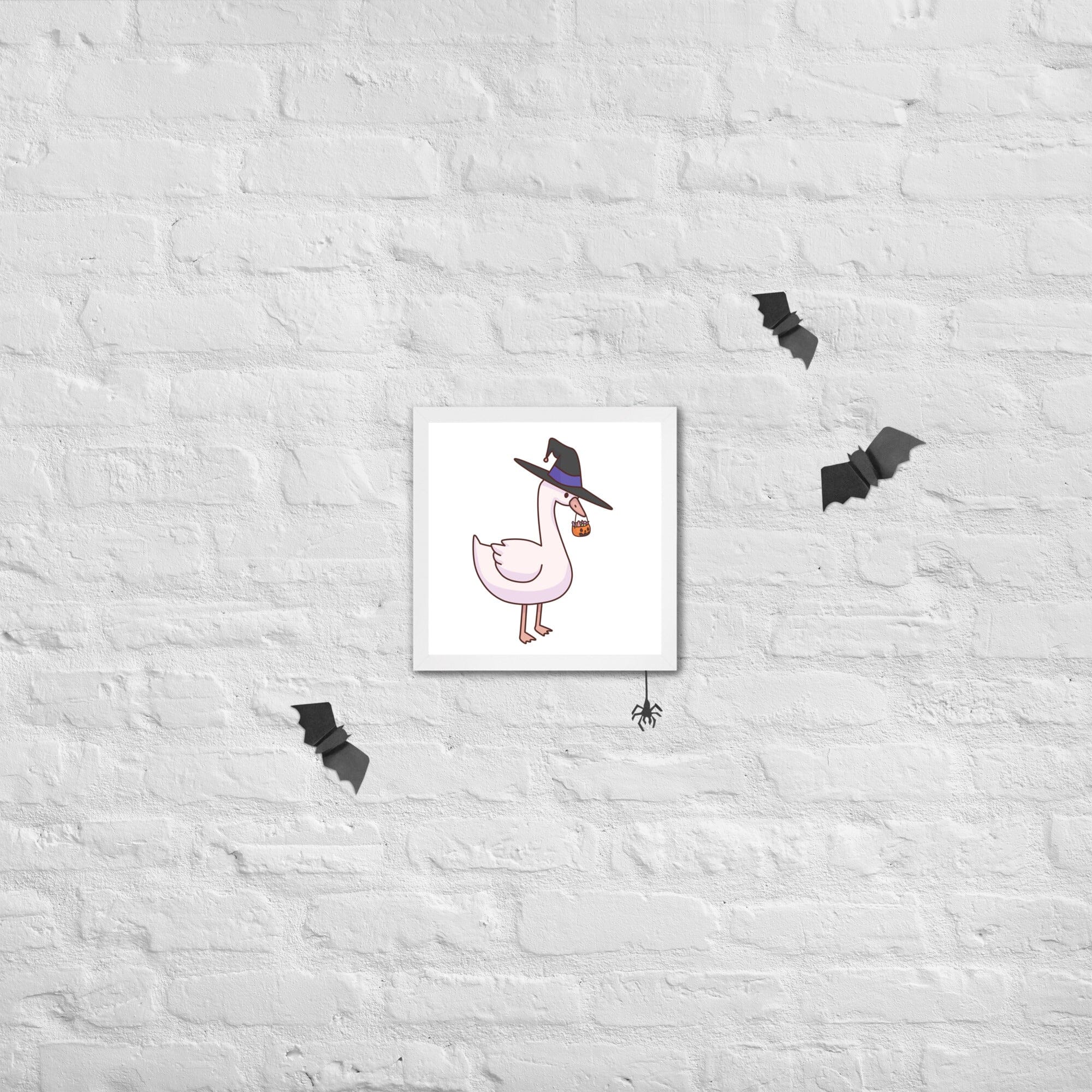 Halloween Goose | Framed poster | Fall TTI Stream Threads & Thistles Inventory White 12″×12″