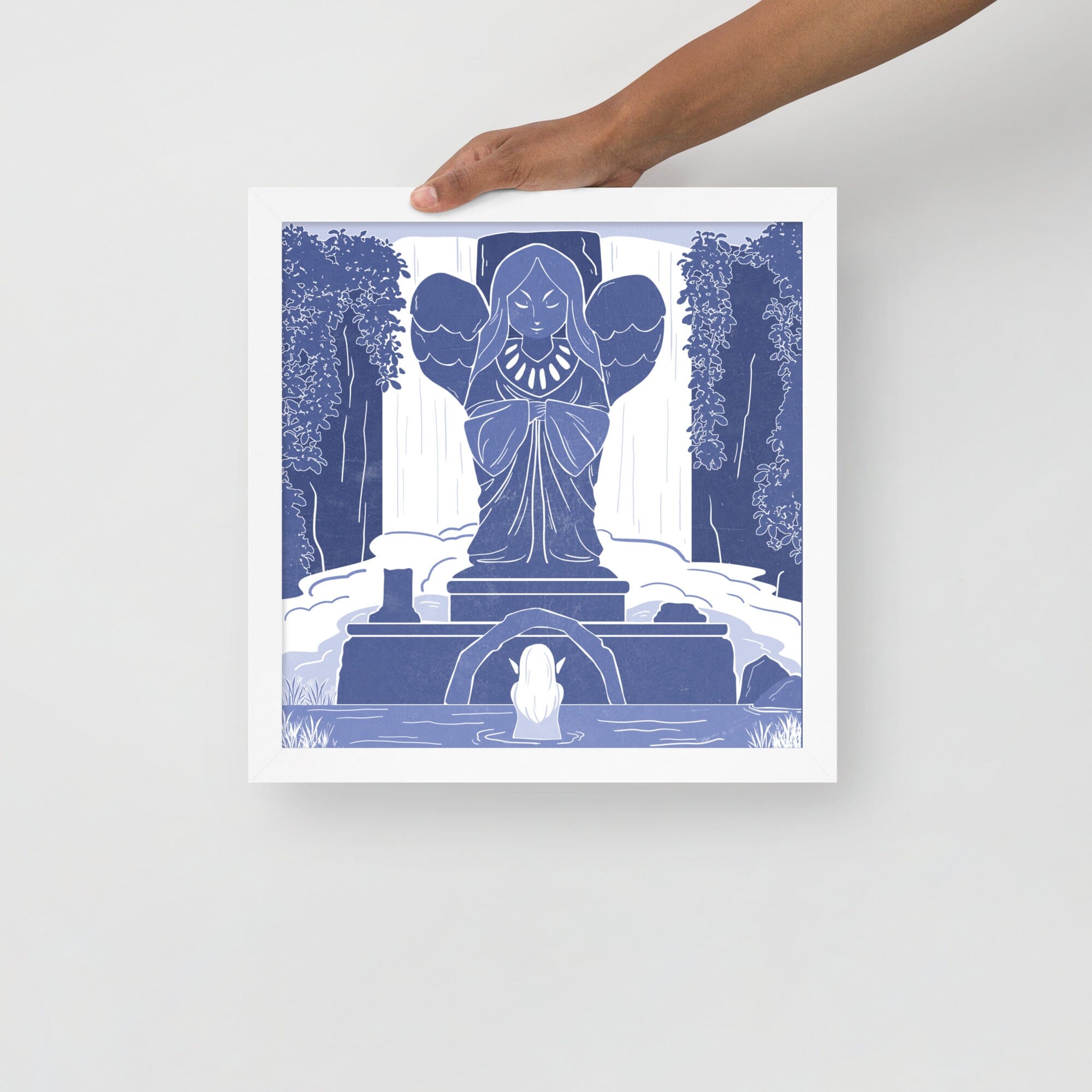 Goddess Hylia Statue | Framed poster | The Legend of Zelda Threads & Thistles Inventory White 14″×14″