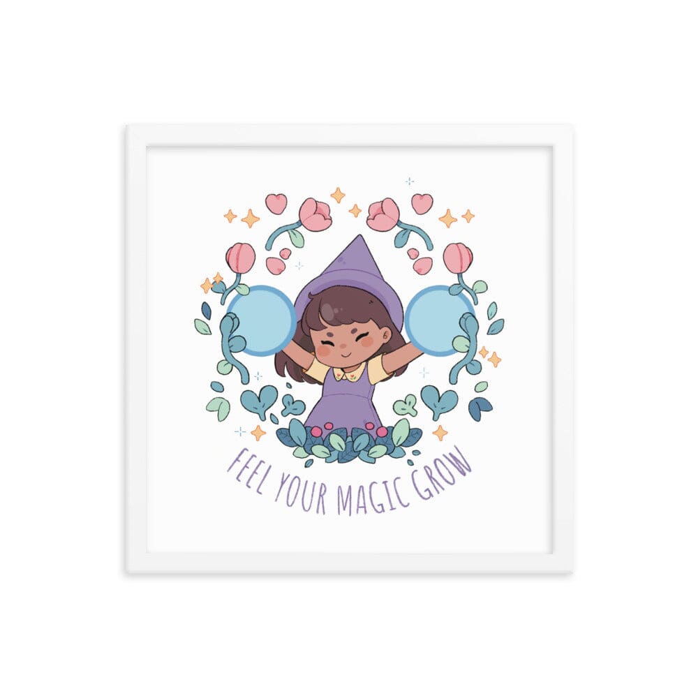 Feel your Magic Grow | Framed poster | Fields of Mistria Threads & Thistles Inventory White 16″×16″