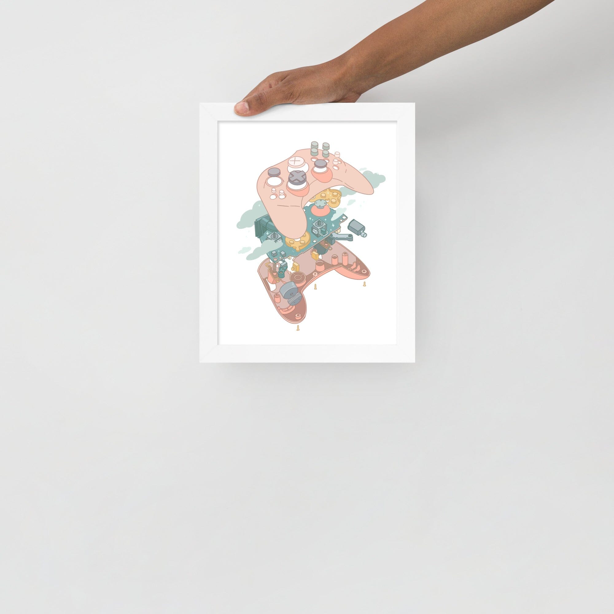 On The Inside (Deconstructed Controller) | Framed poster Threads & Thistles Inventory White 8″×10″