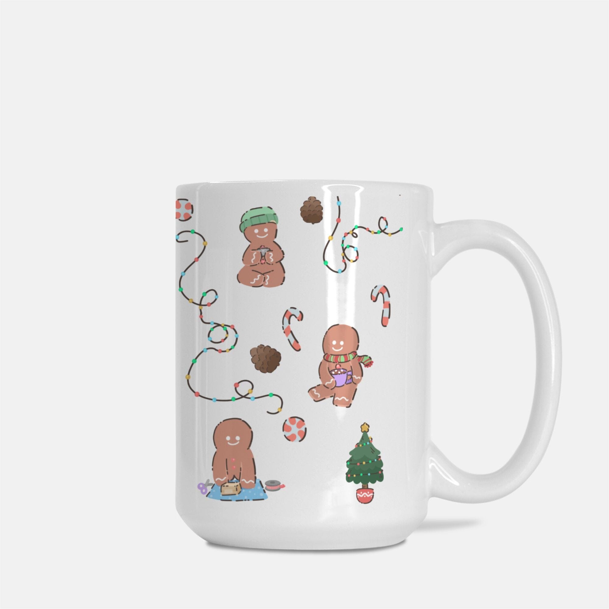 Cozy Christmas Gingerbread Mug Deluxe 15oz. Mugs Threads & Thistles Inventory