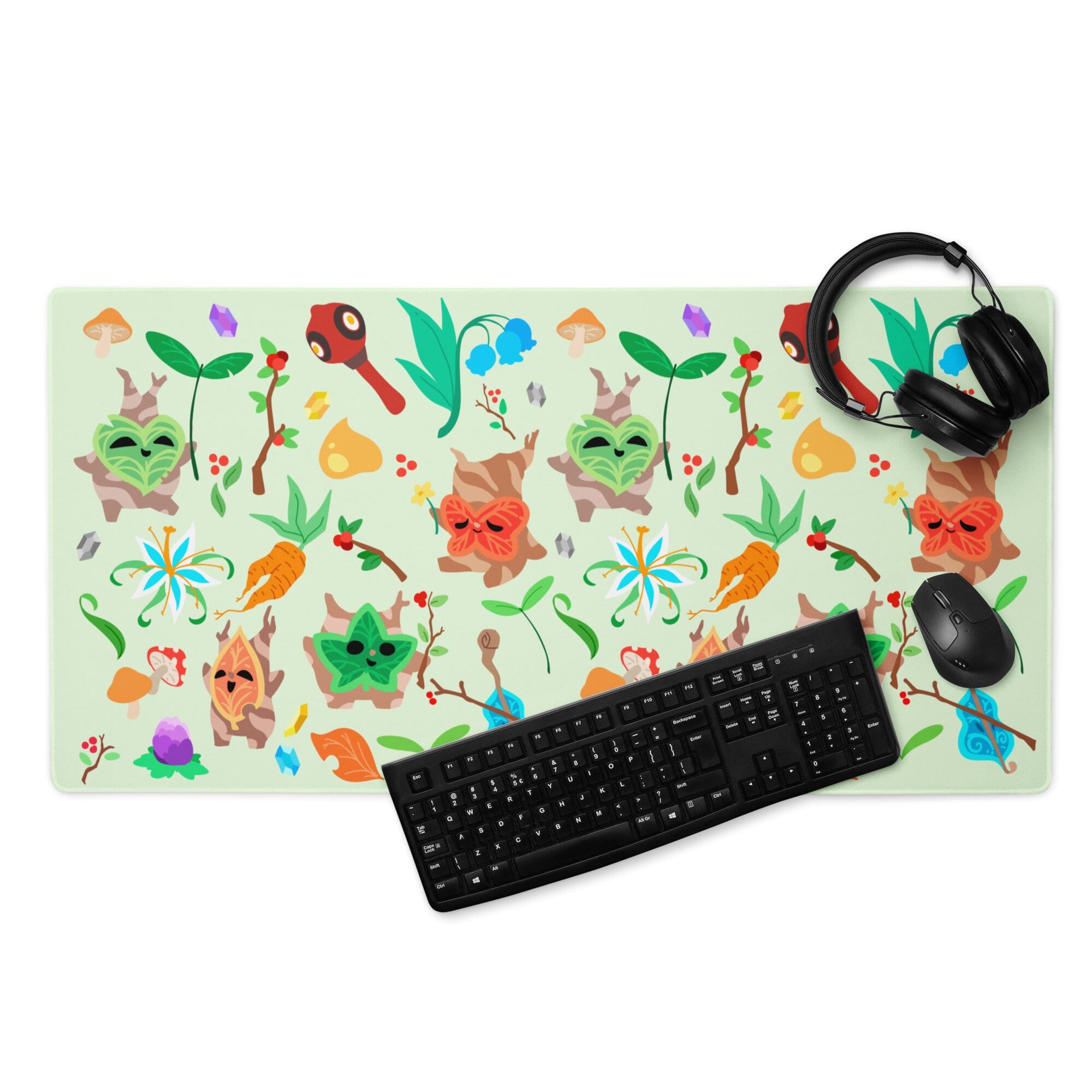 Colorful Koroks | Gaming mouse pad | The Legend of Zelda Threads & Thistles Inventory 36″×18″