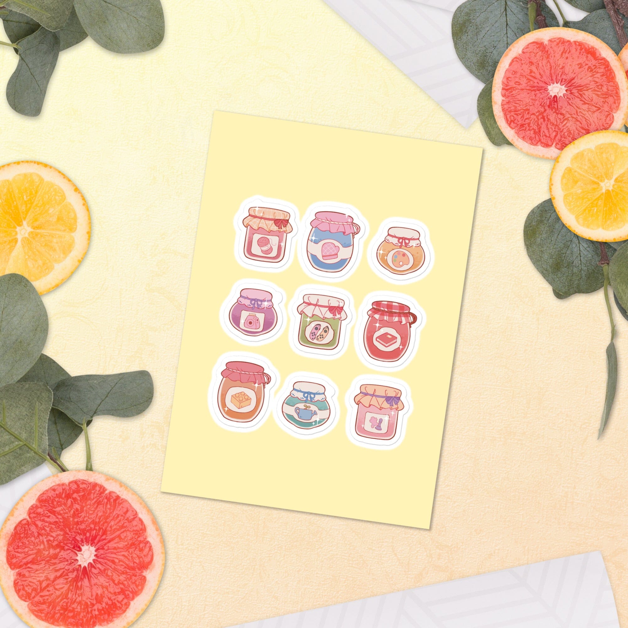 Hobby Jams | Sticker sheet | Cozy Games & Hobbies Threads & Thistles Inventory