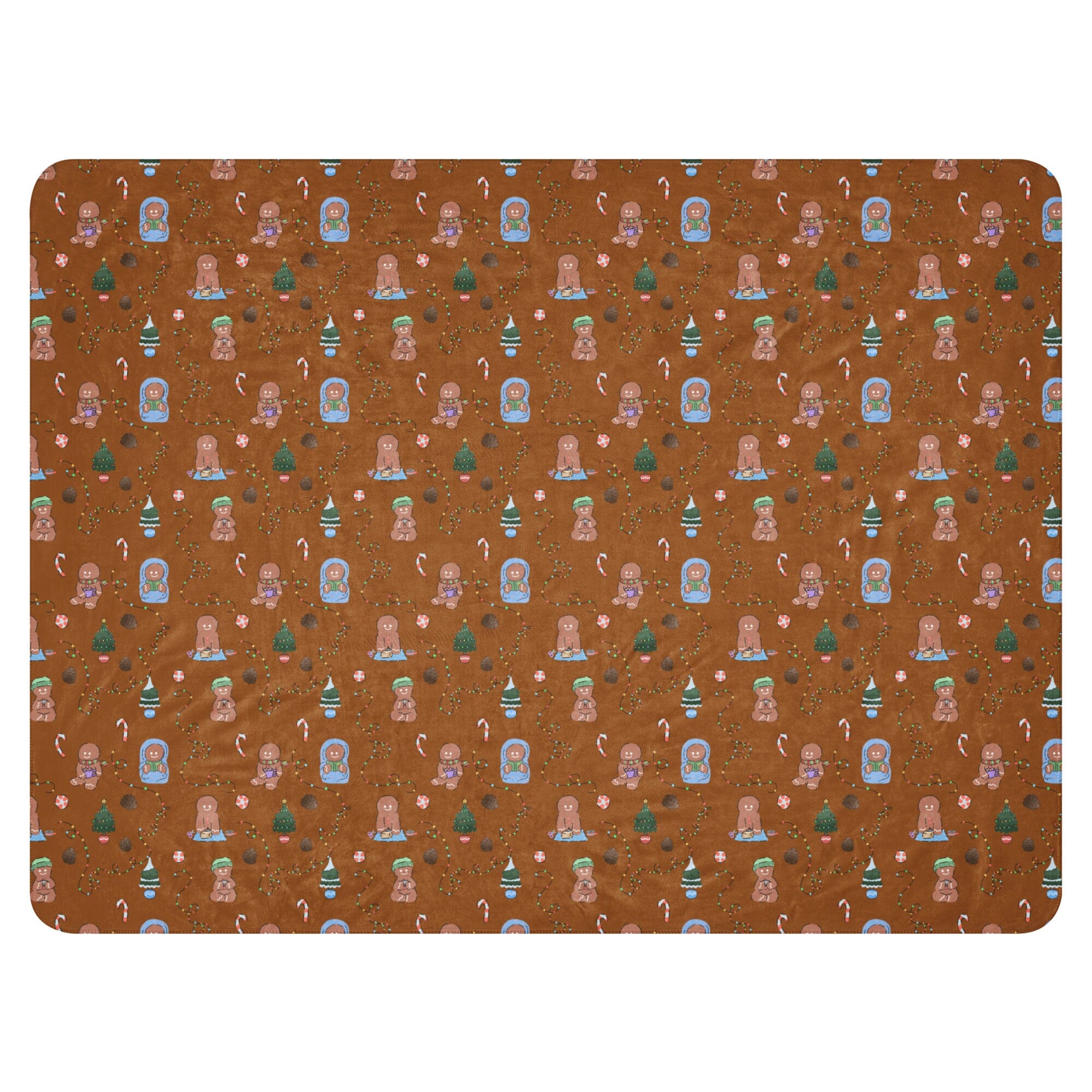 Cozy Gingerbread People | 60″×80″ Sherpa blanket | Cozy Gamer Threads & Thistles Inventory
