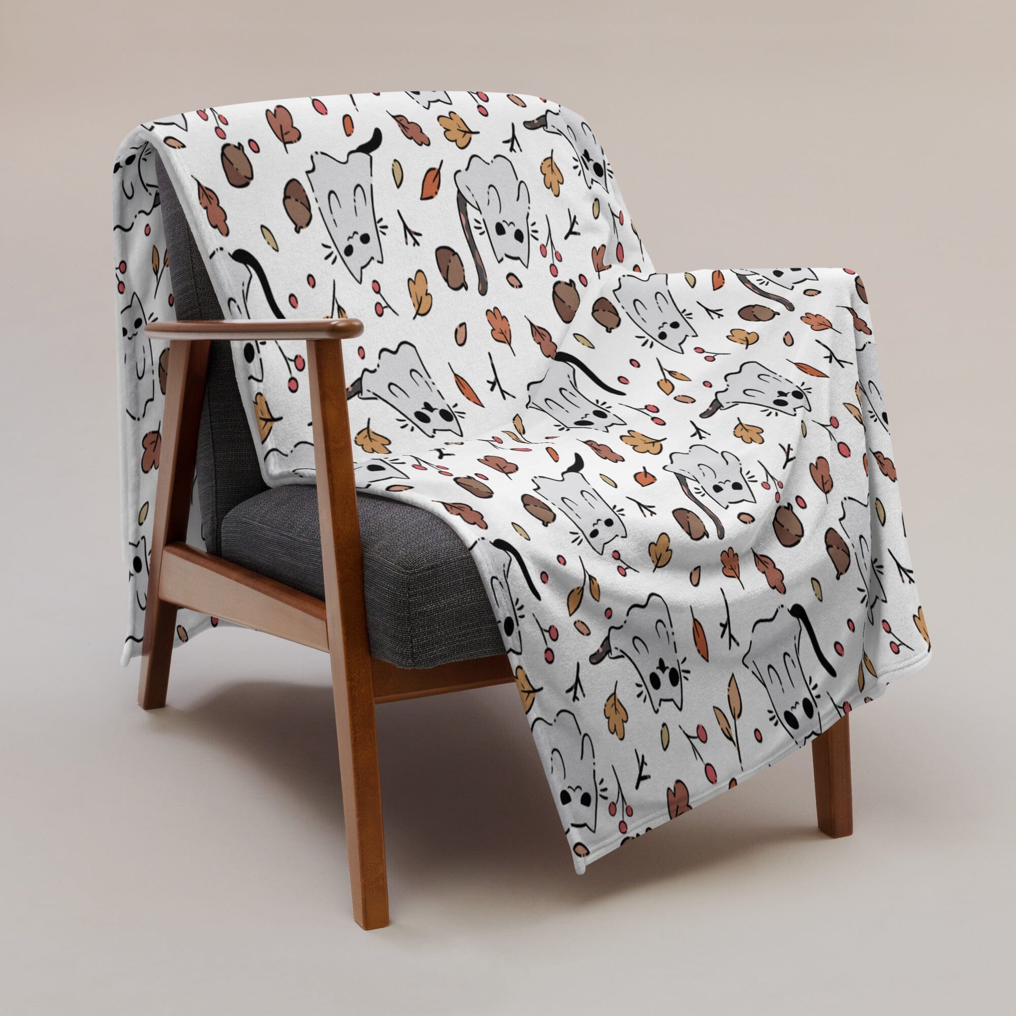 Ghost Kitties | 60x80 Throw Blanket | TTI Stream Fall Threads & Thistles Inventory