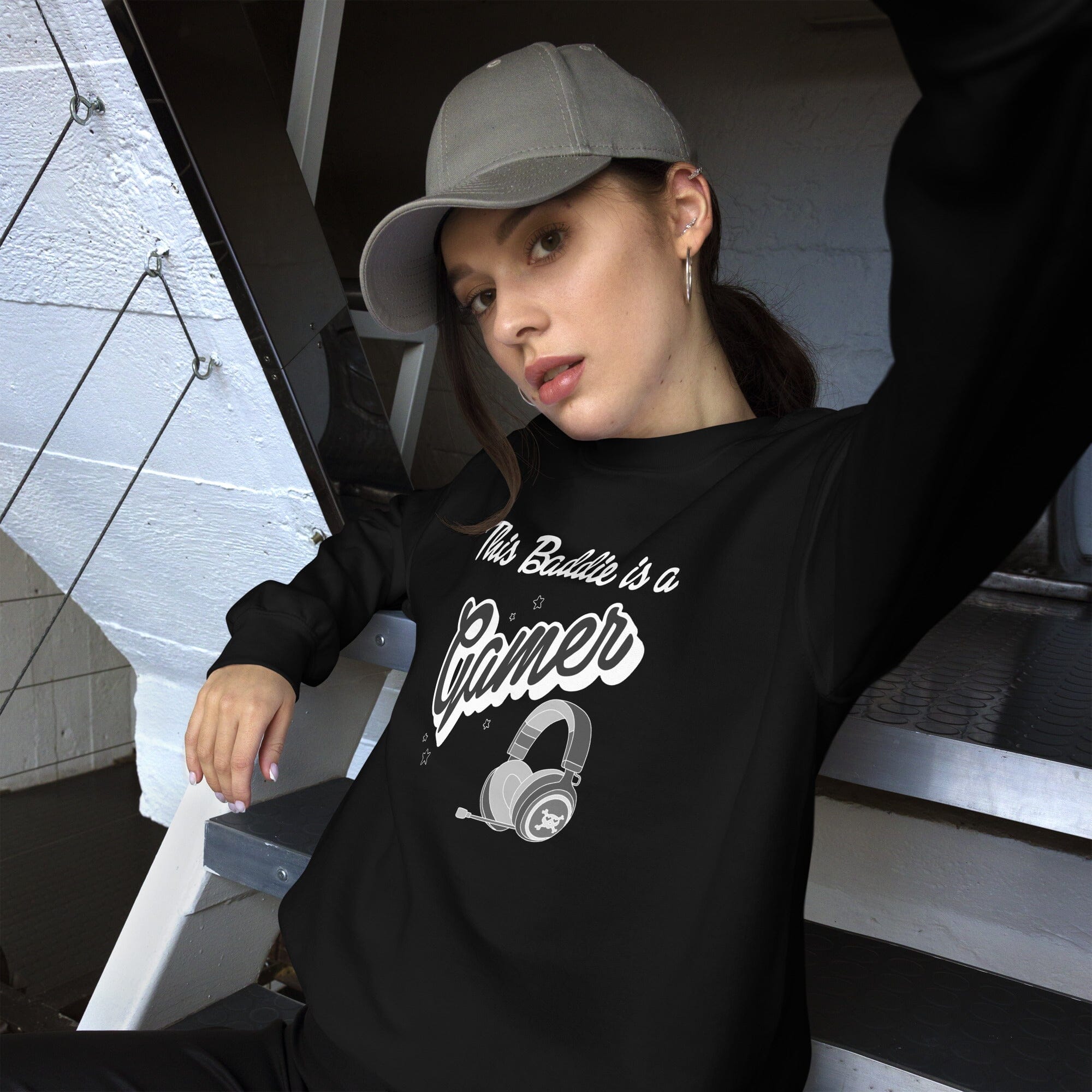 This Baddie is a Gamer | Unisex Sweatshirt | Feminist Gamer Threads & Thistles Inventory