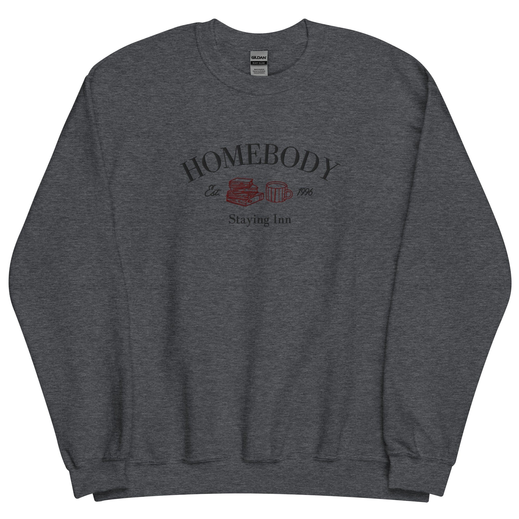 Homebody Staying Inn| Embroidered Unisex Sweatshirt | Cozy games & Hobbies Threads & Thistles Inventory Dark Heather S